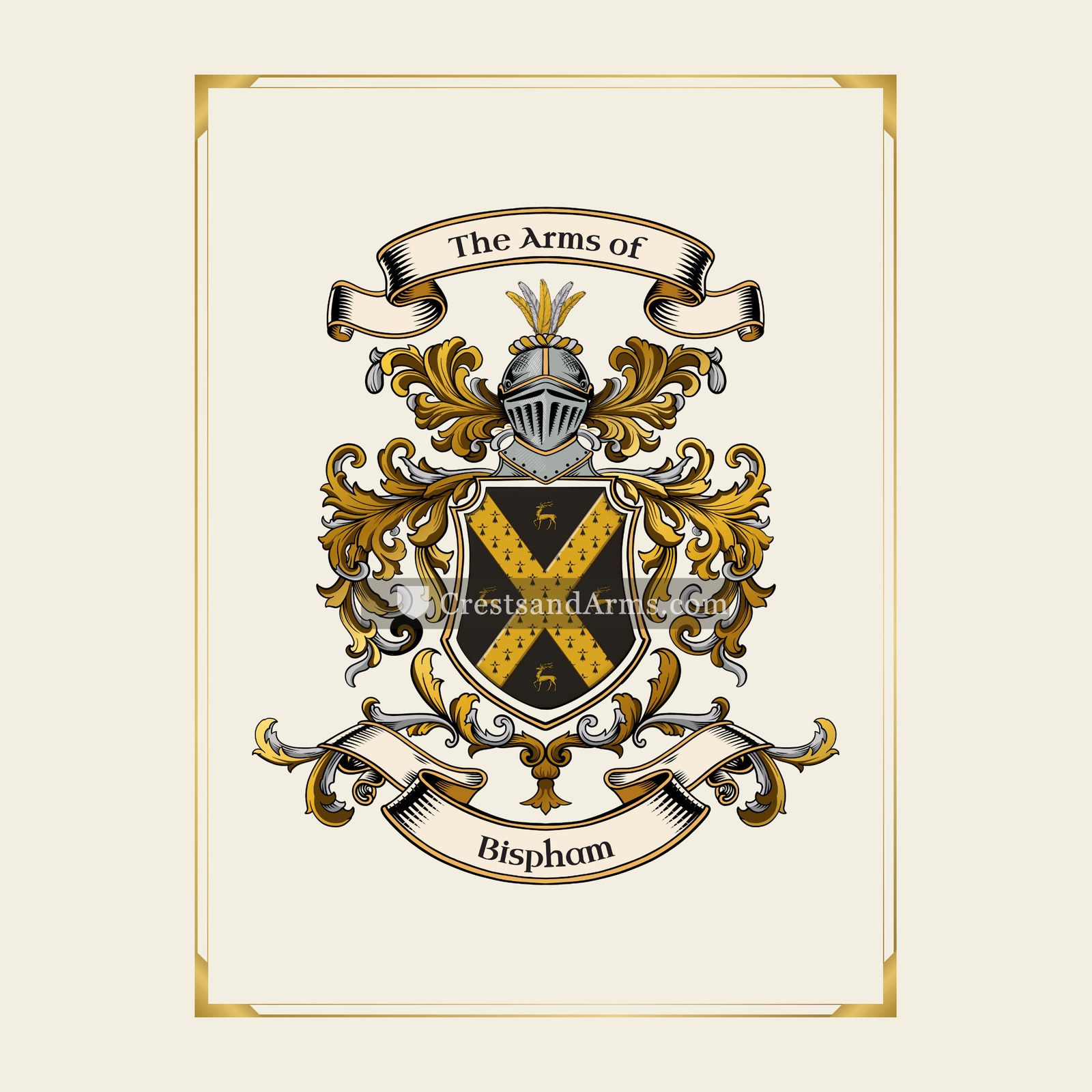 With gold border