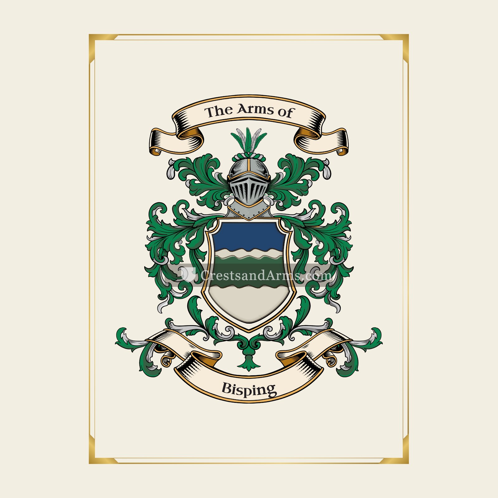 With gold border