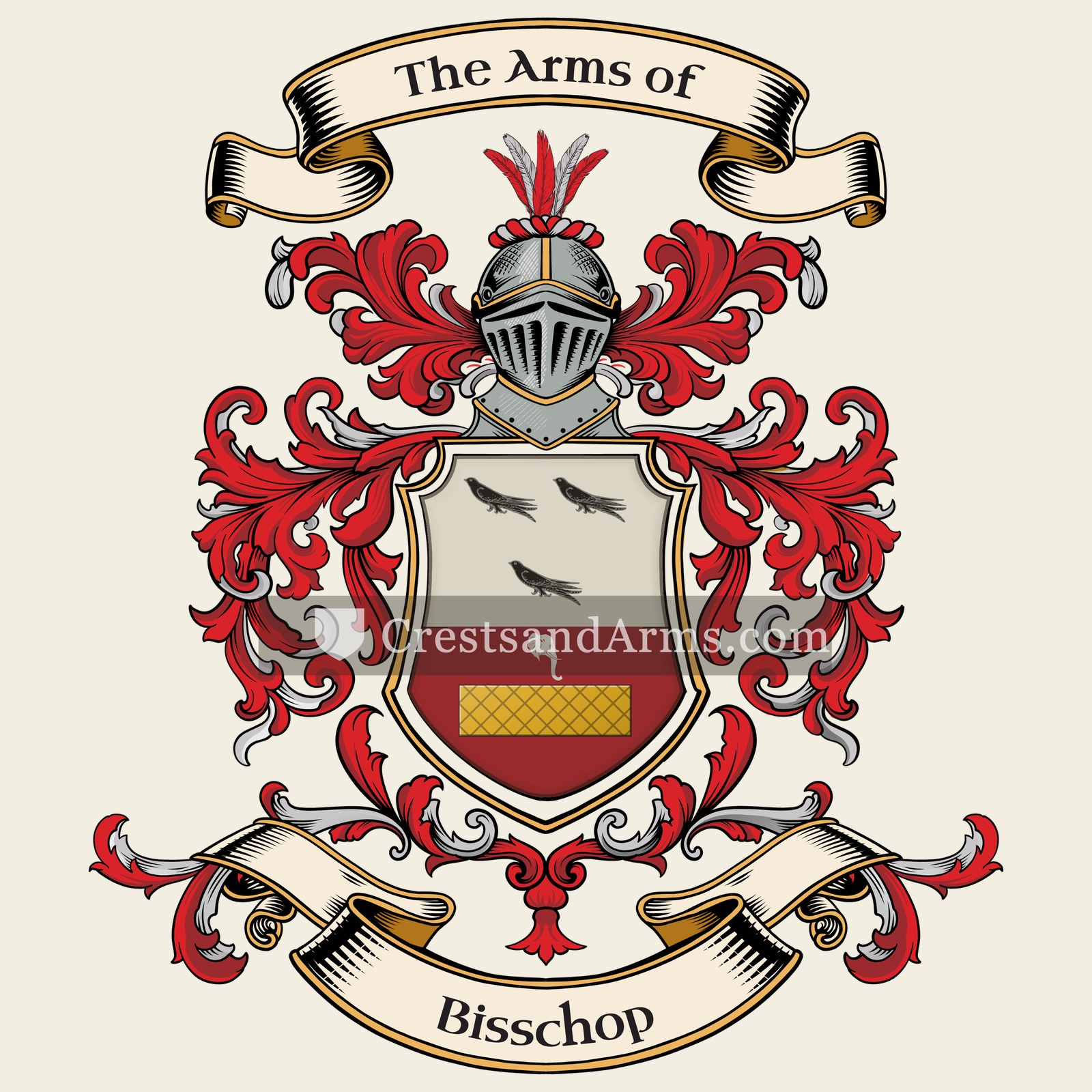 The Bisschop coat of arms, drawn from the recorded blazon