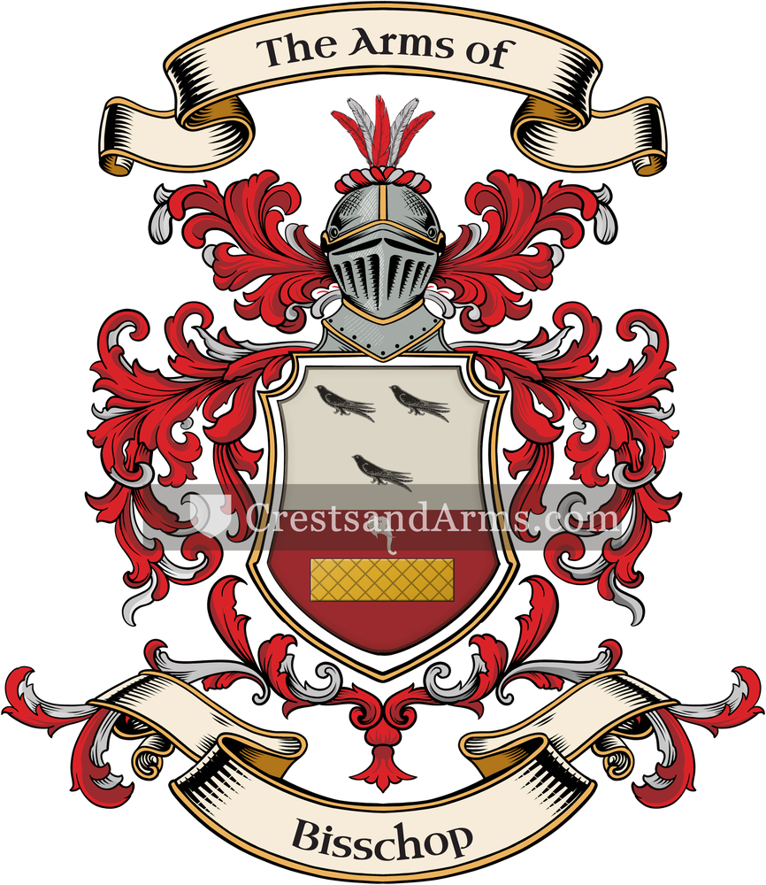 The Bisschop coat of arms, drawn from the recorded blazon
