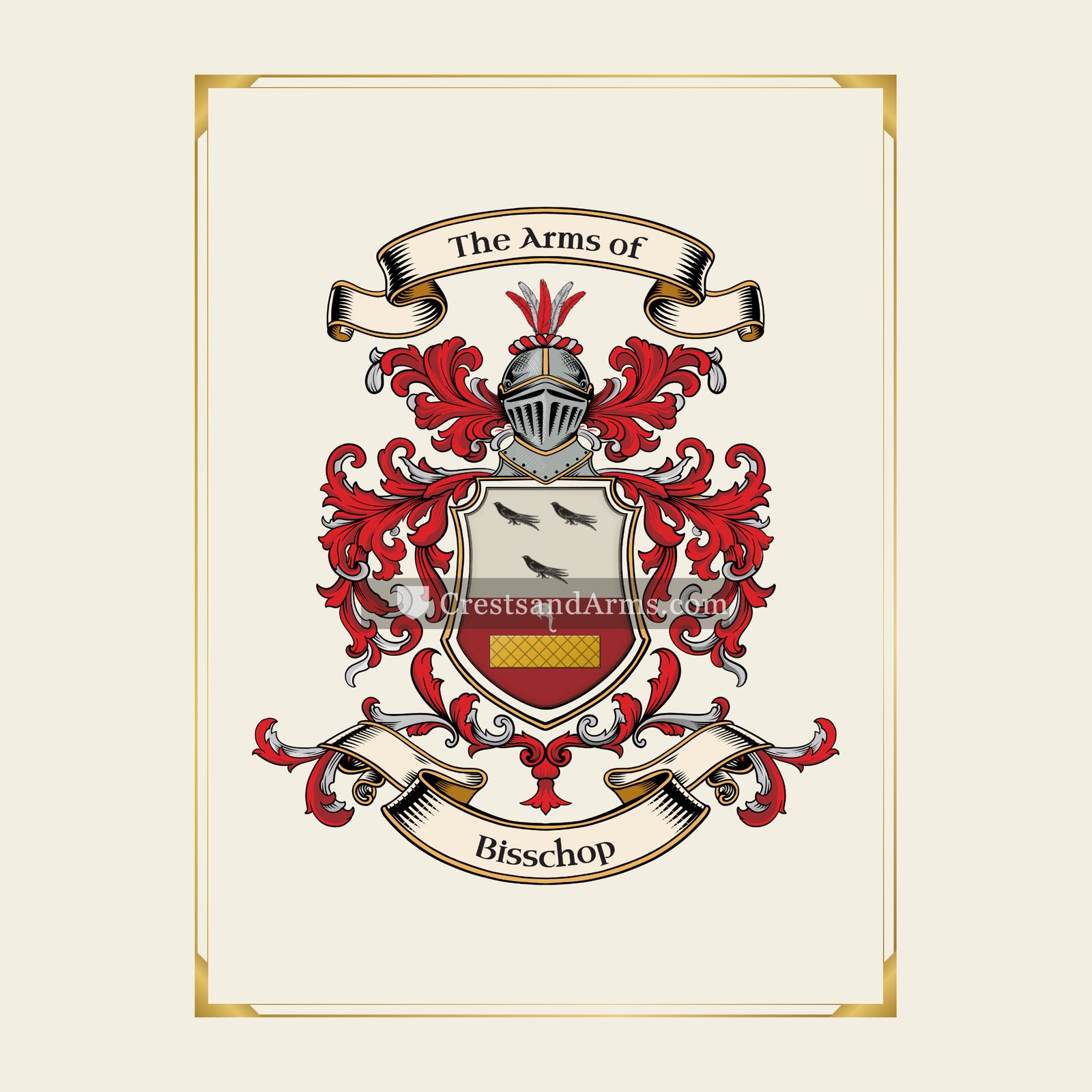 With gold border