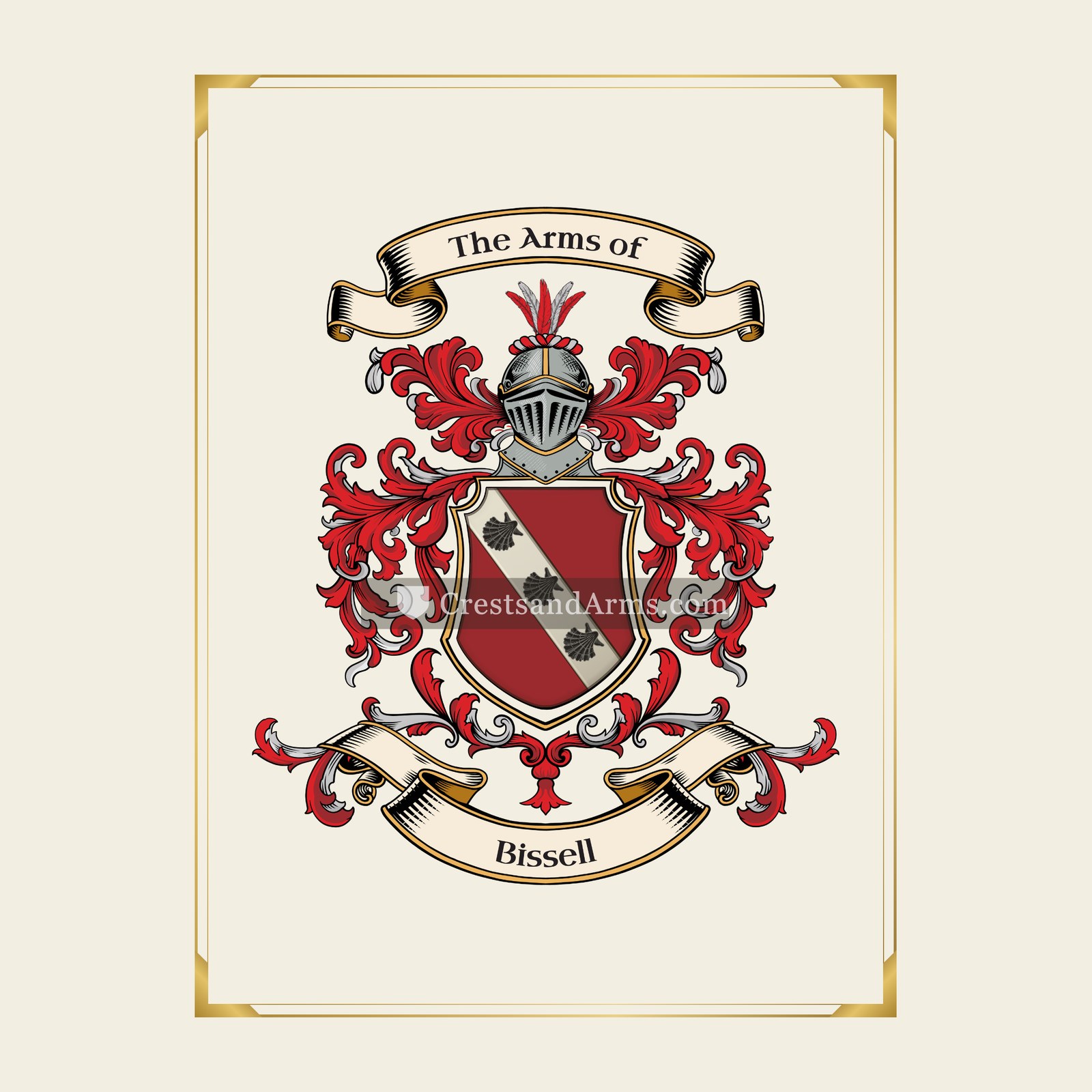 With gold border