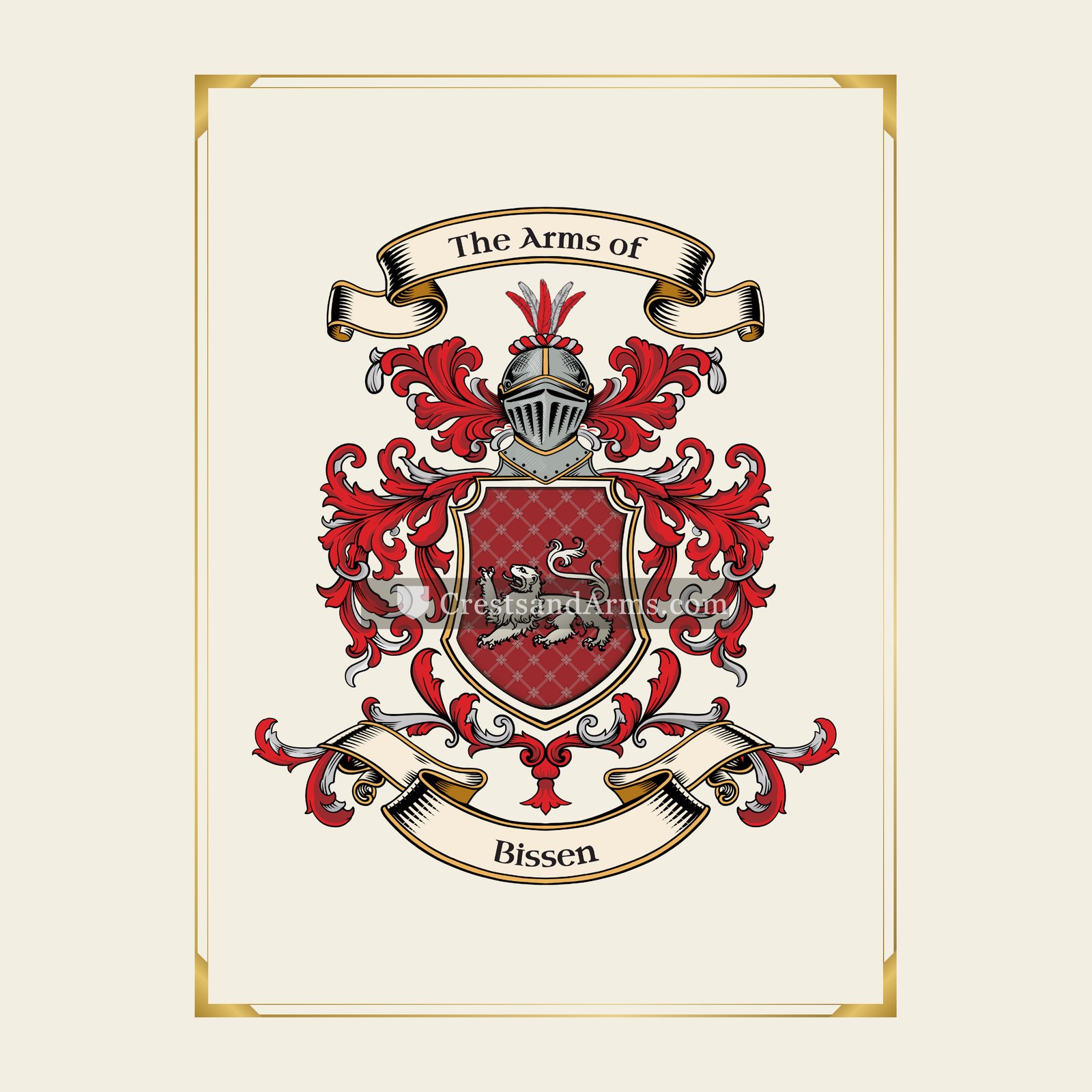 With gold border