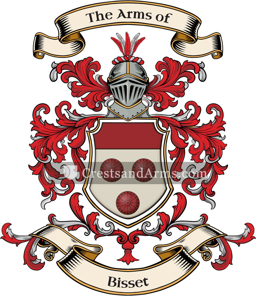 The Bisset coat of arms, drawn from the recorded blazon