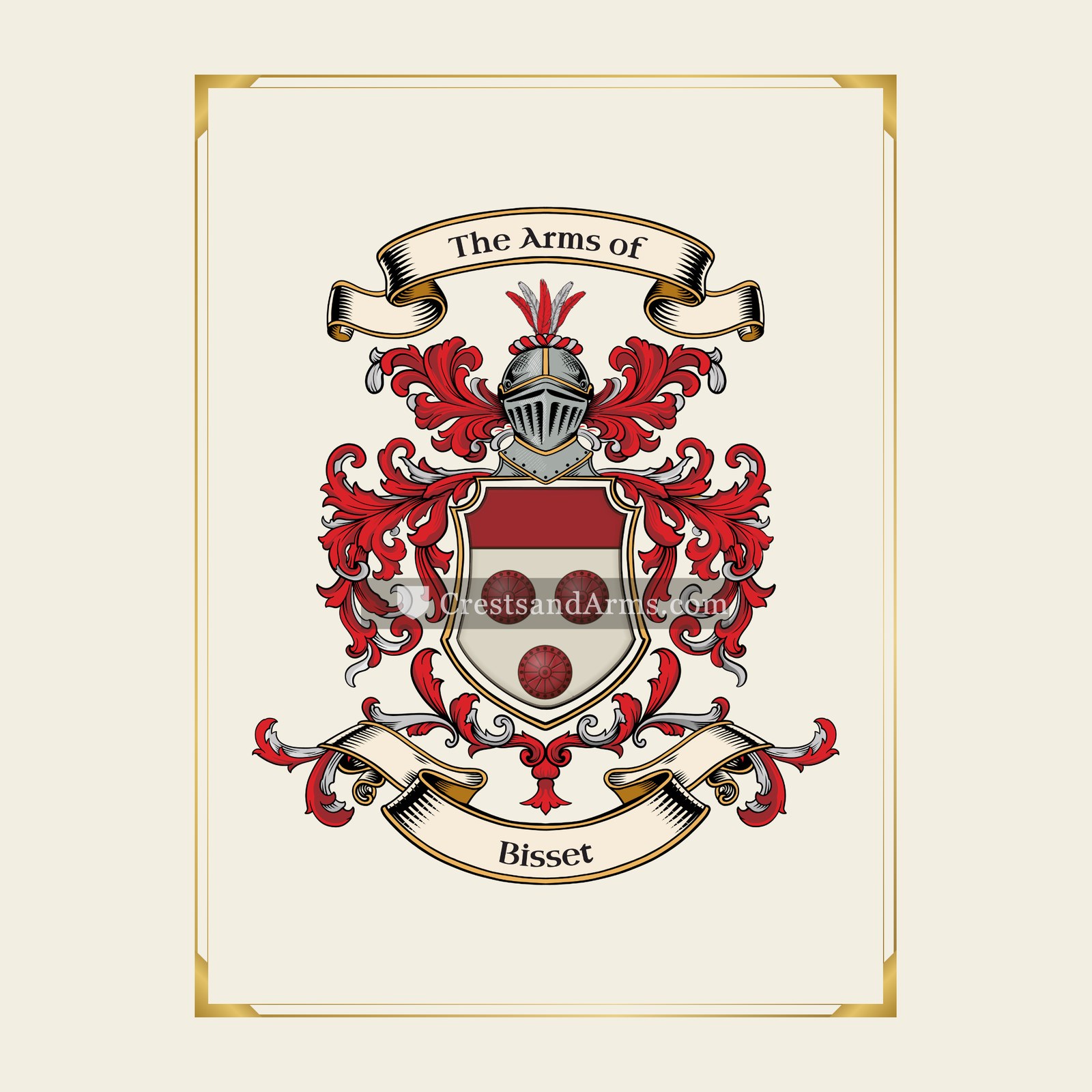 With gold border