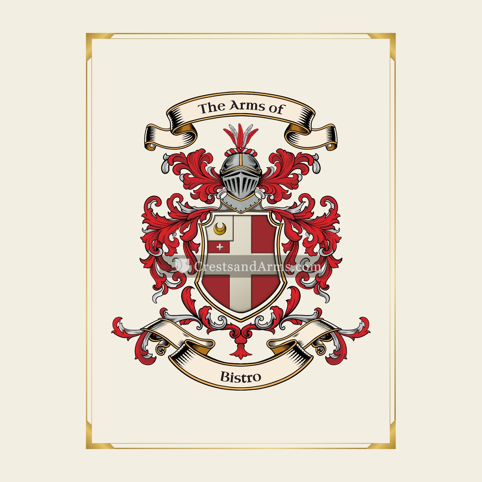 With gold border