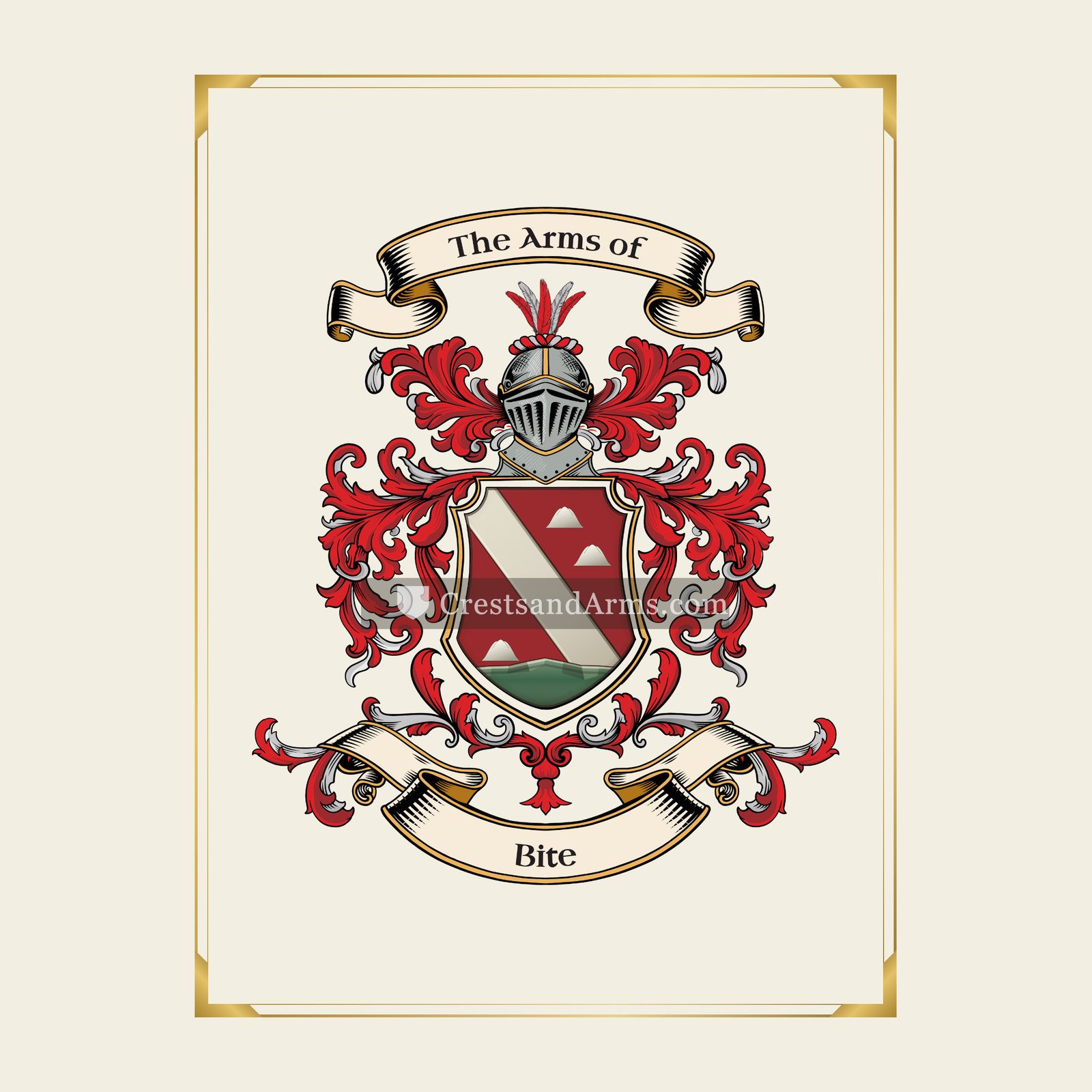 With gold border