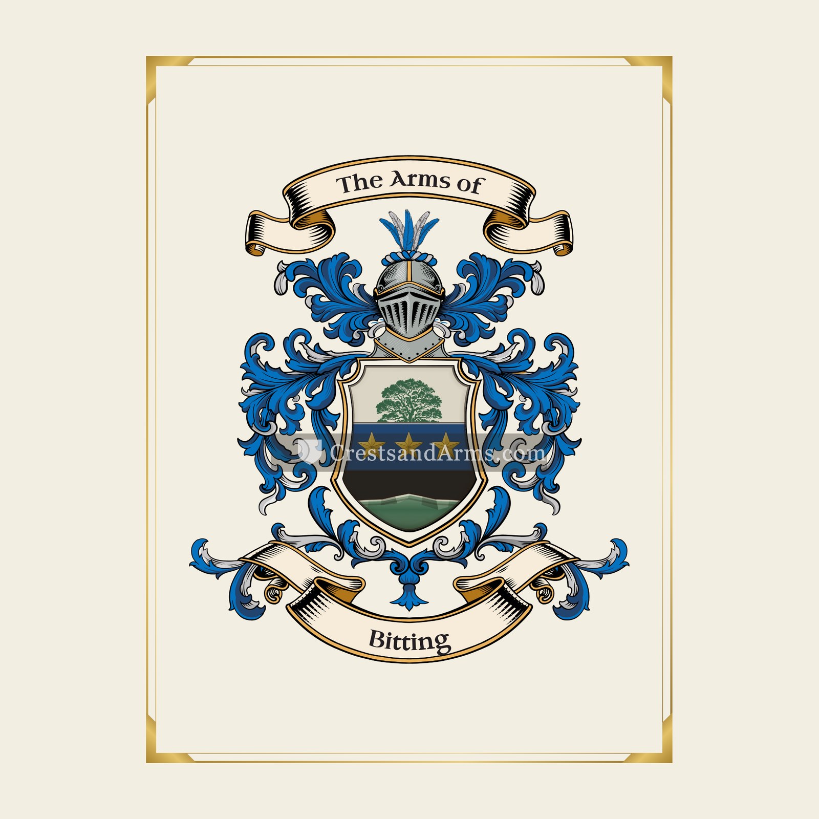 With gold border