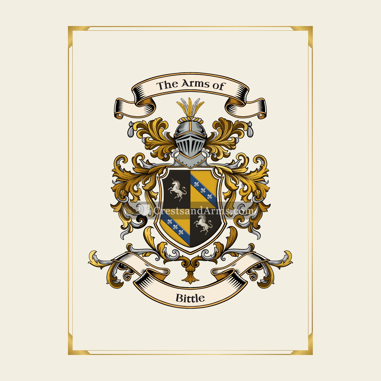 With gold border