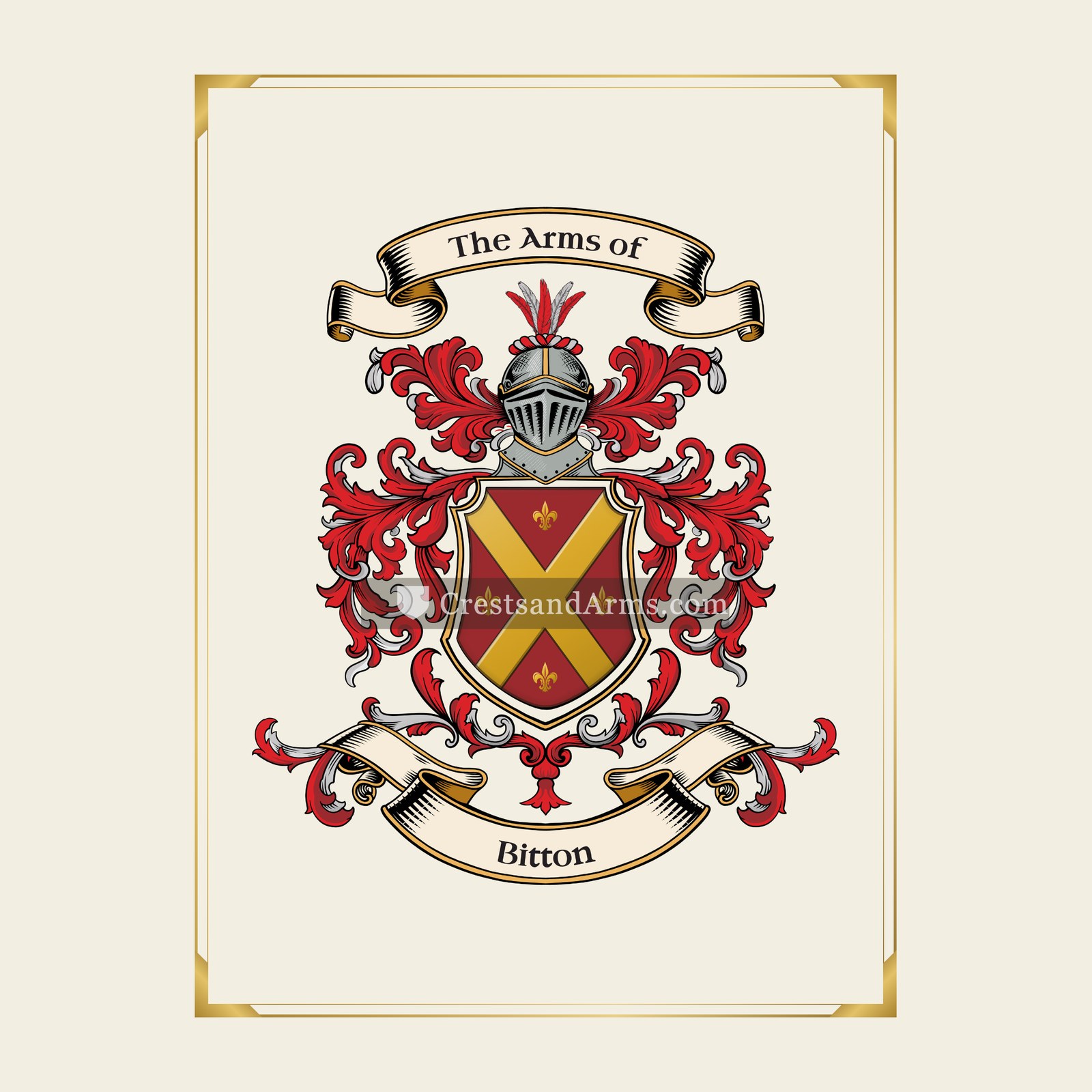 With gold border