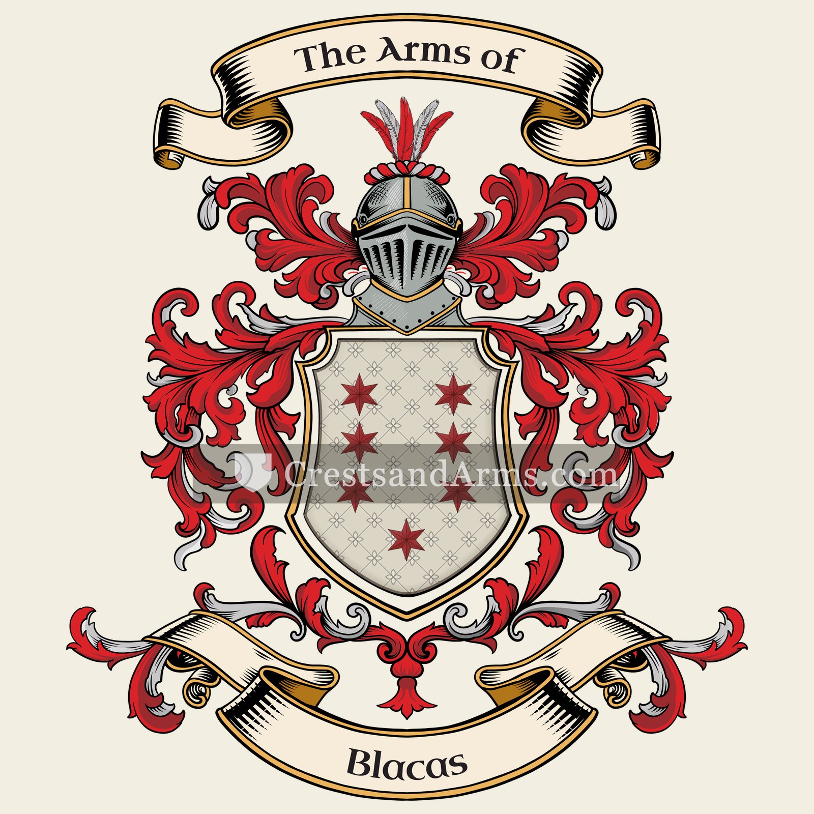 The Blacas coat of arms, drawn from the recorded blazon