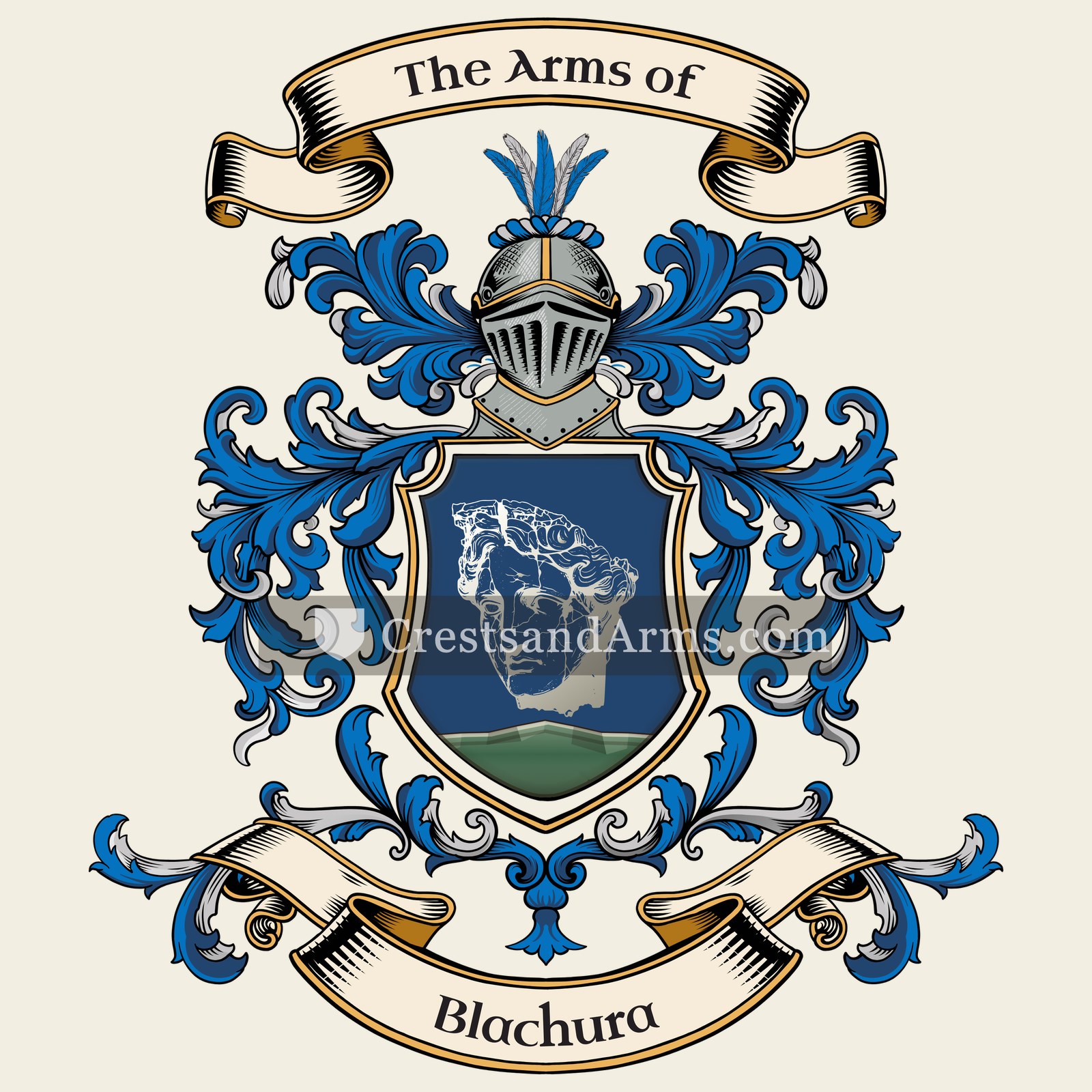 The Blachura coat of arms, drawn from the recorded blazon