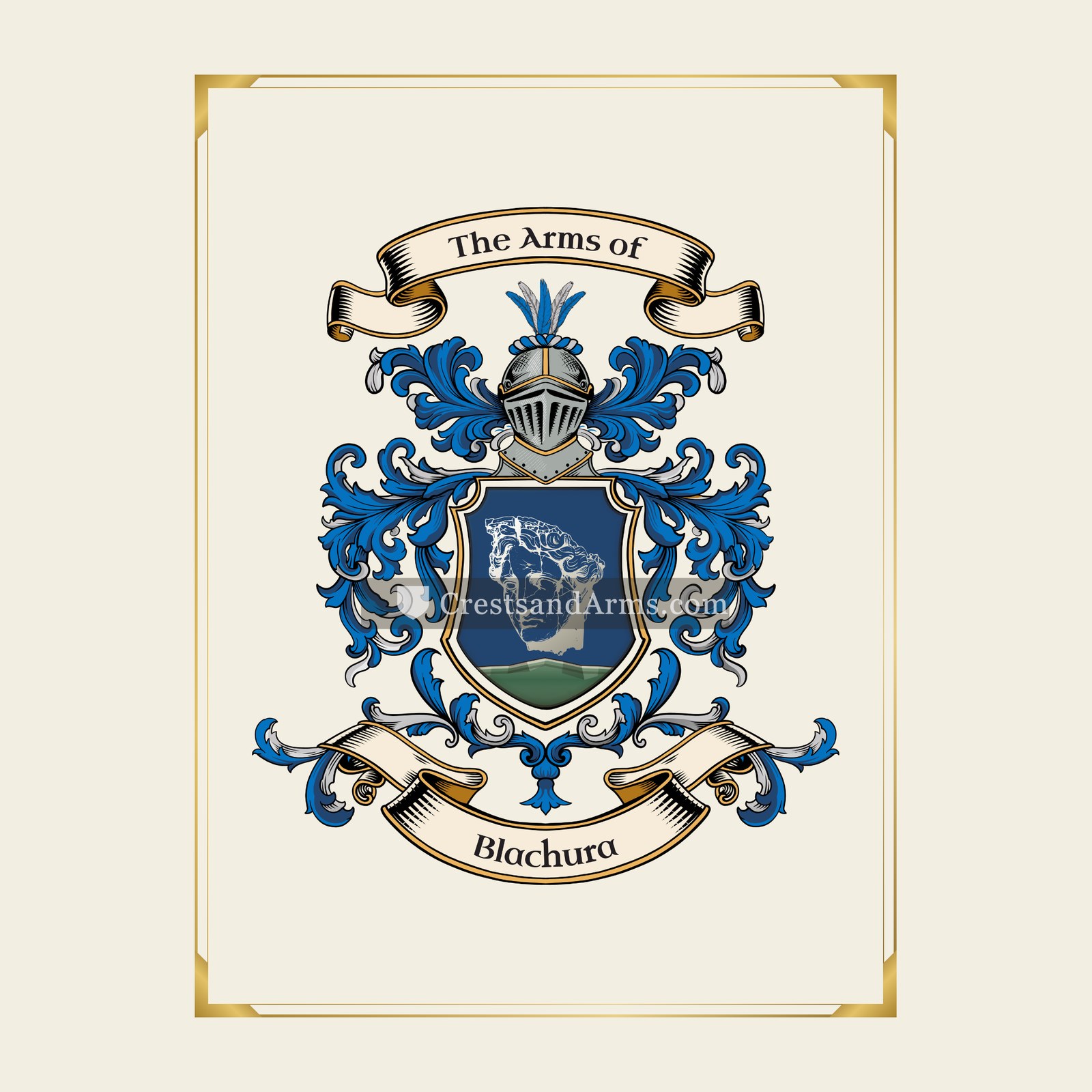 With gold border