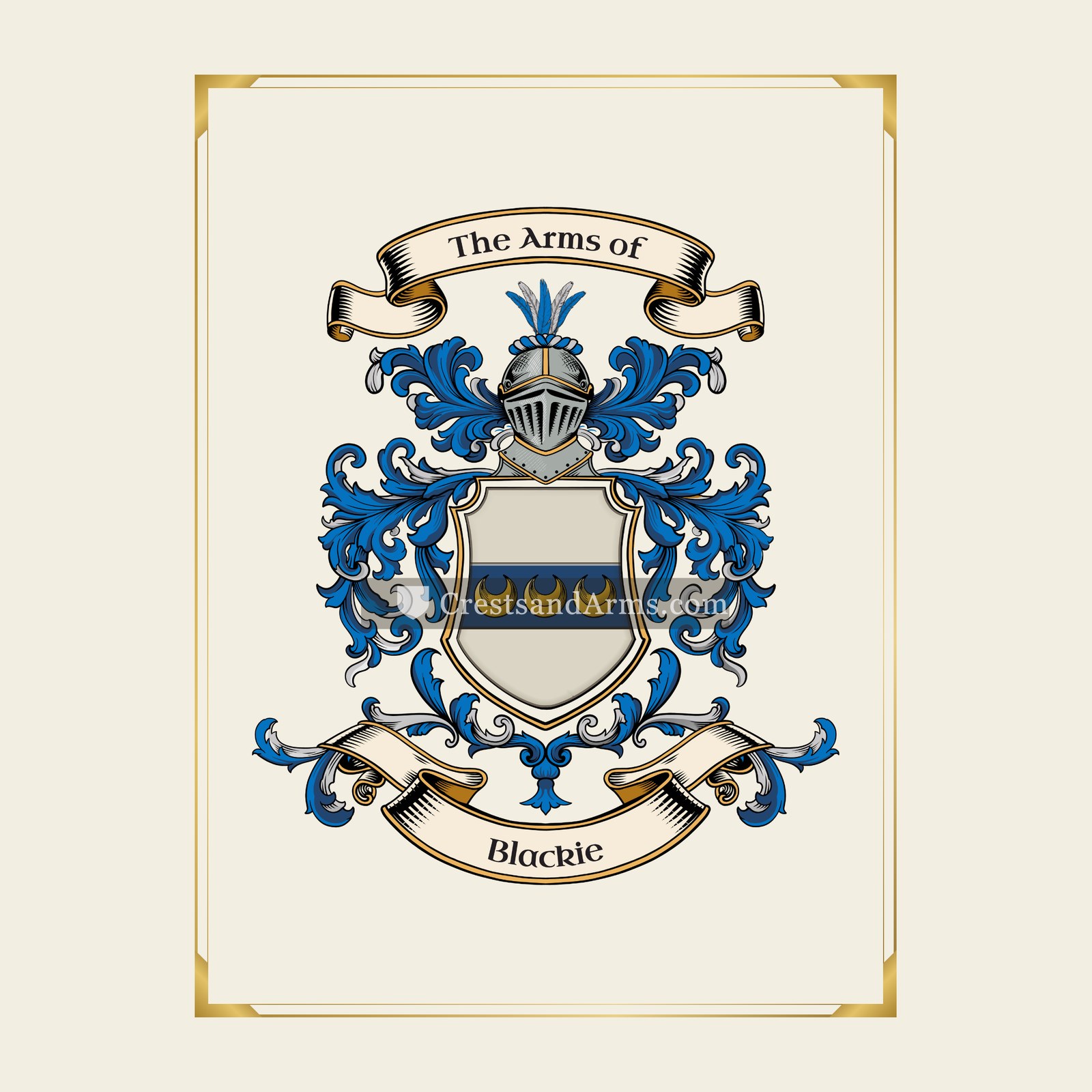 With gold border