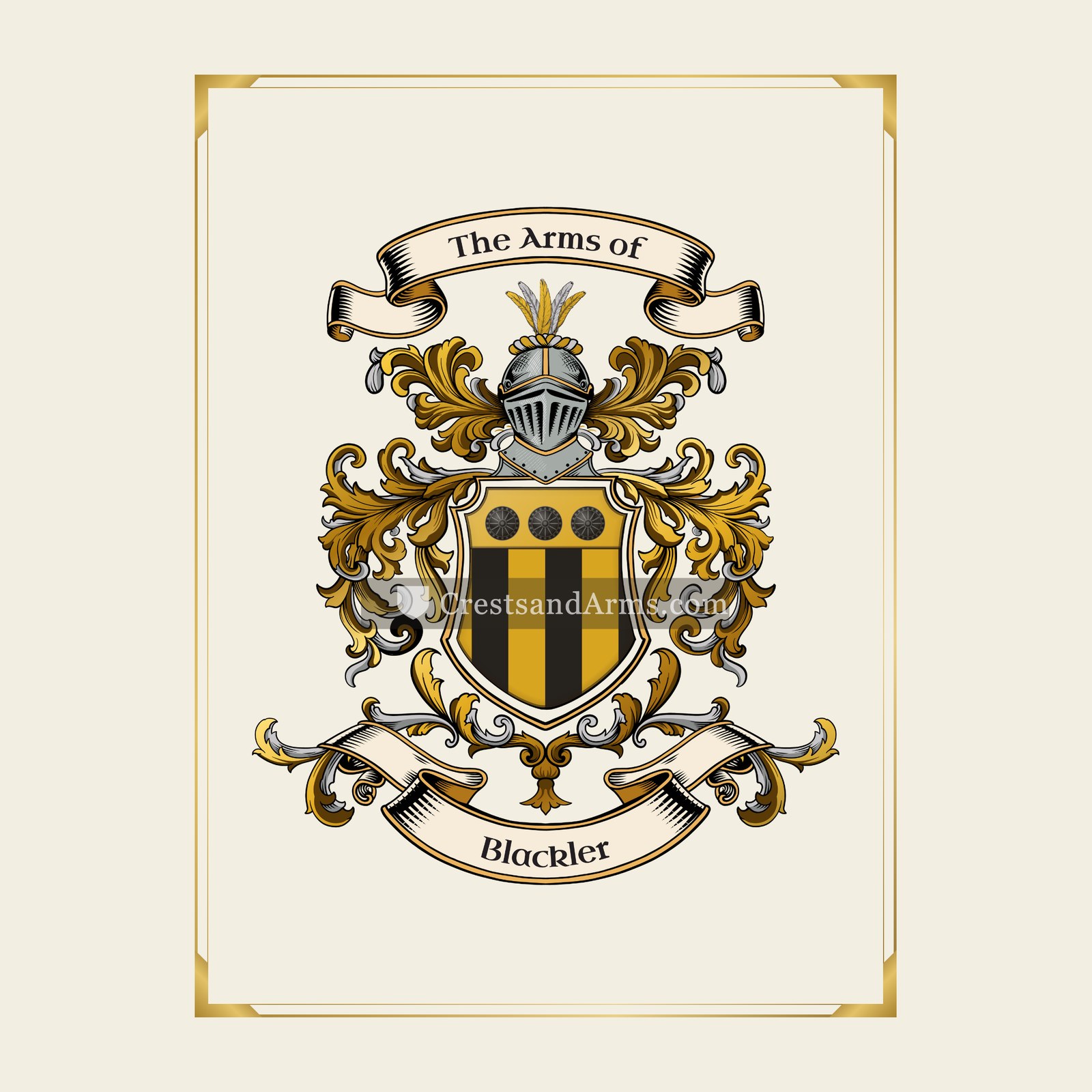 With gold border