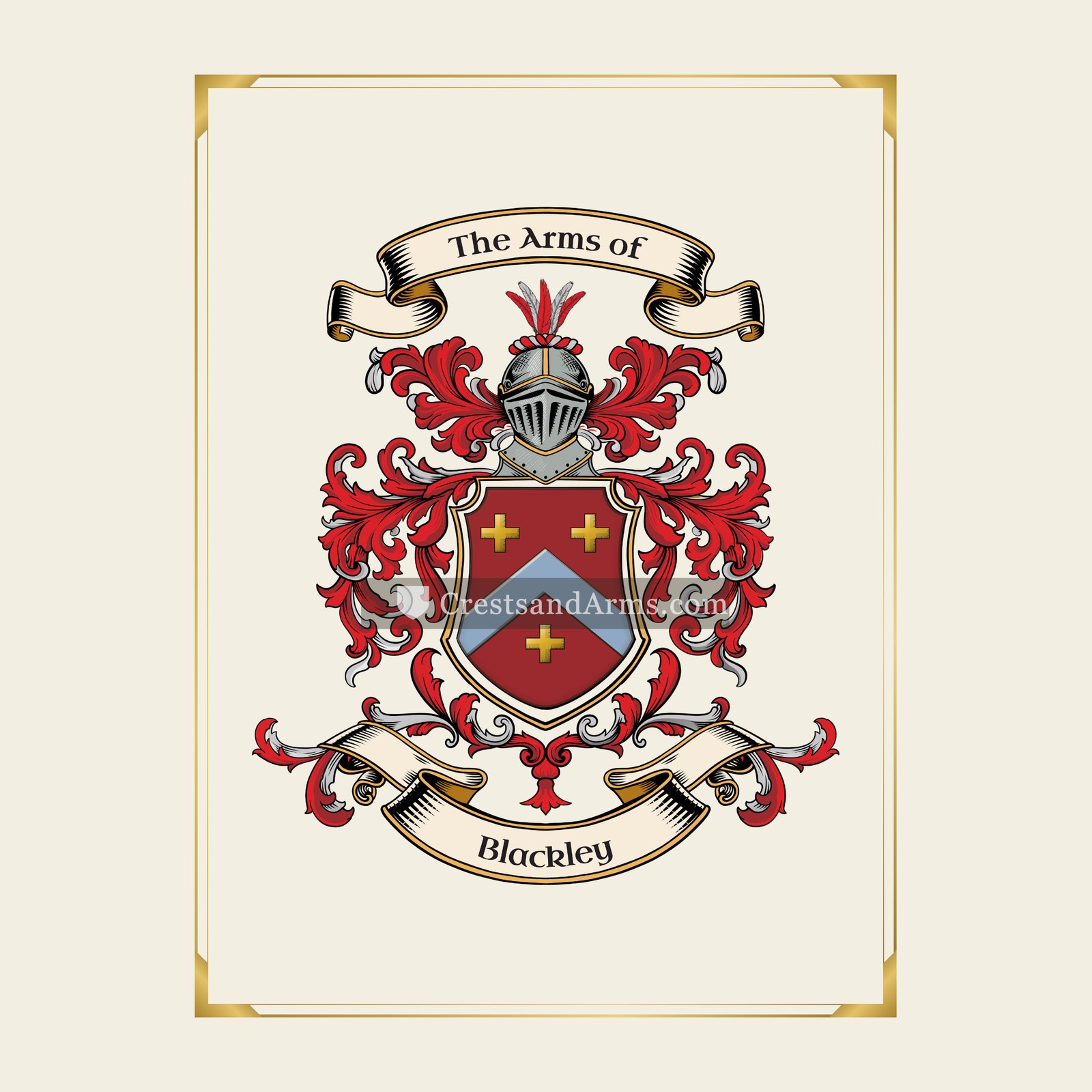 With gold border