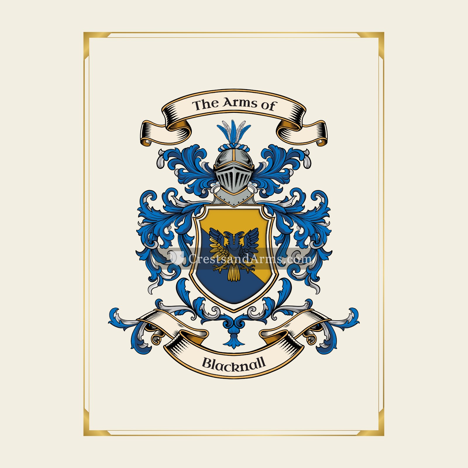With gold border