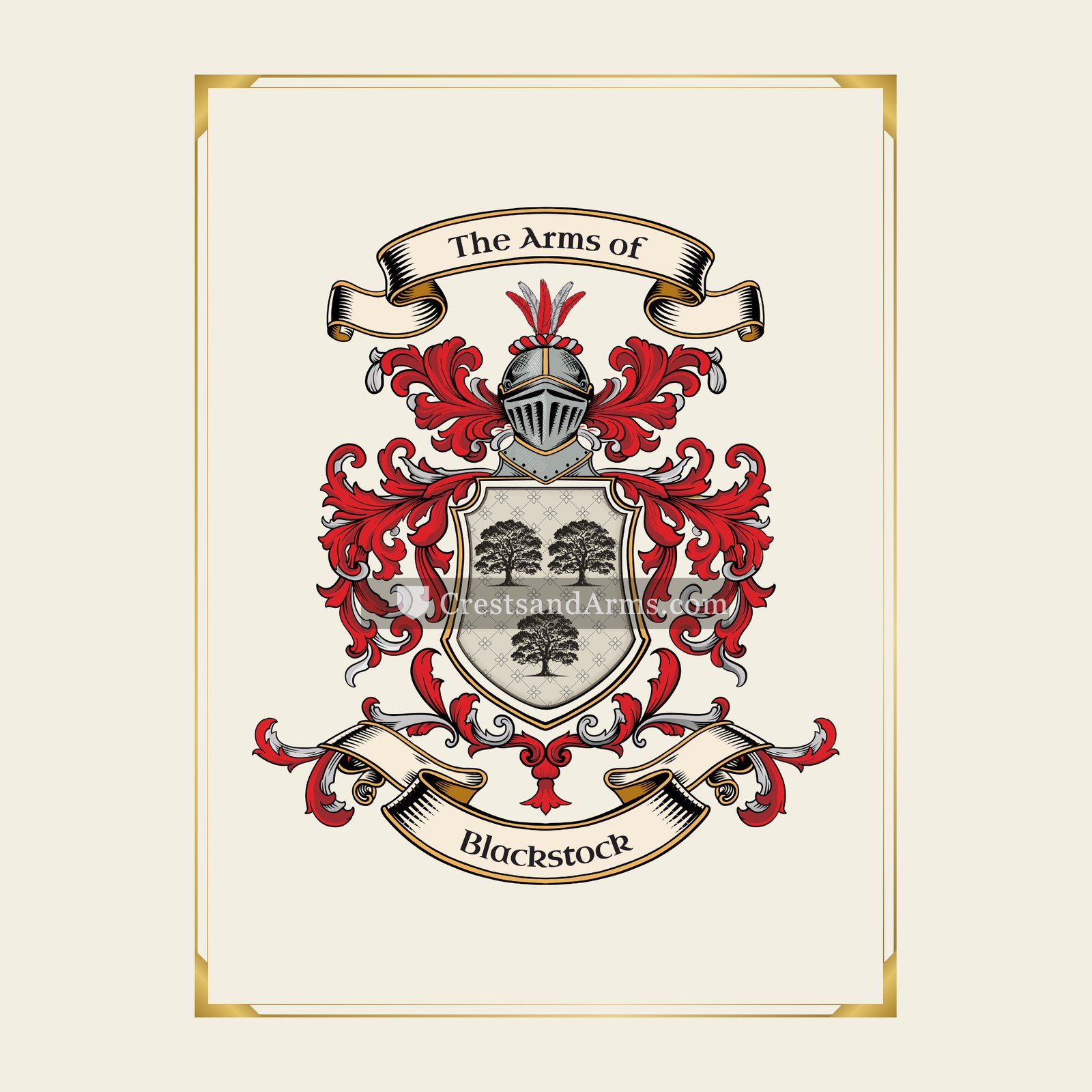 With gold border