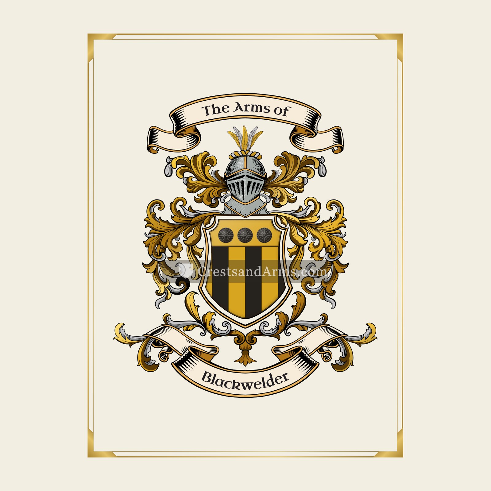 With gold border