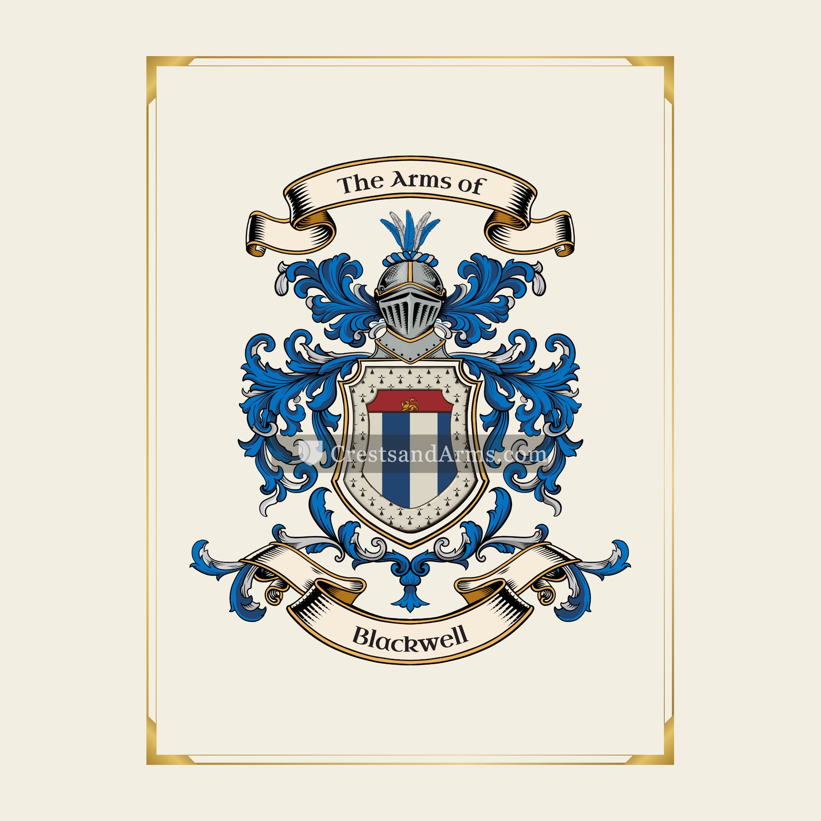 With gold border