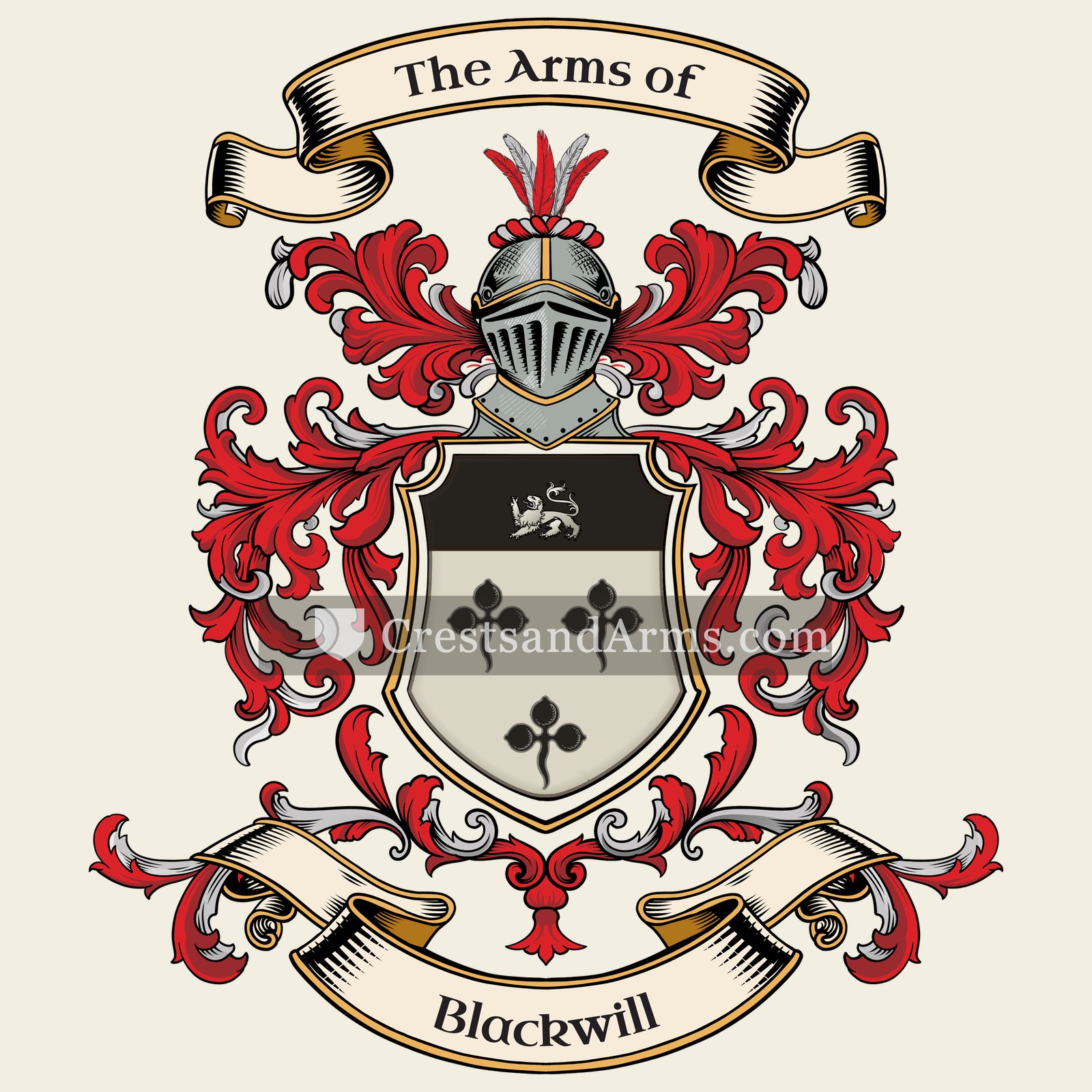 The Blackwill coat of arms, drawn from the recorded blazon