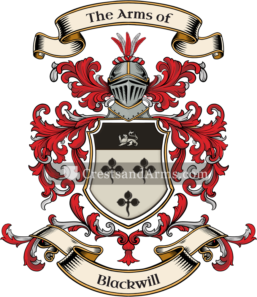 The Blackwill coat of arms, drawn from the recorded blazon