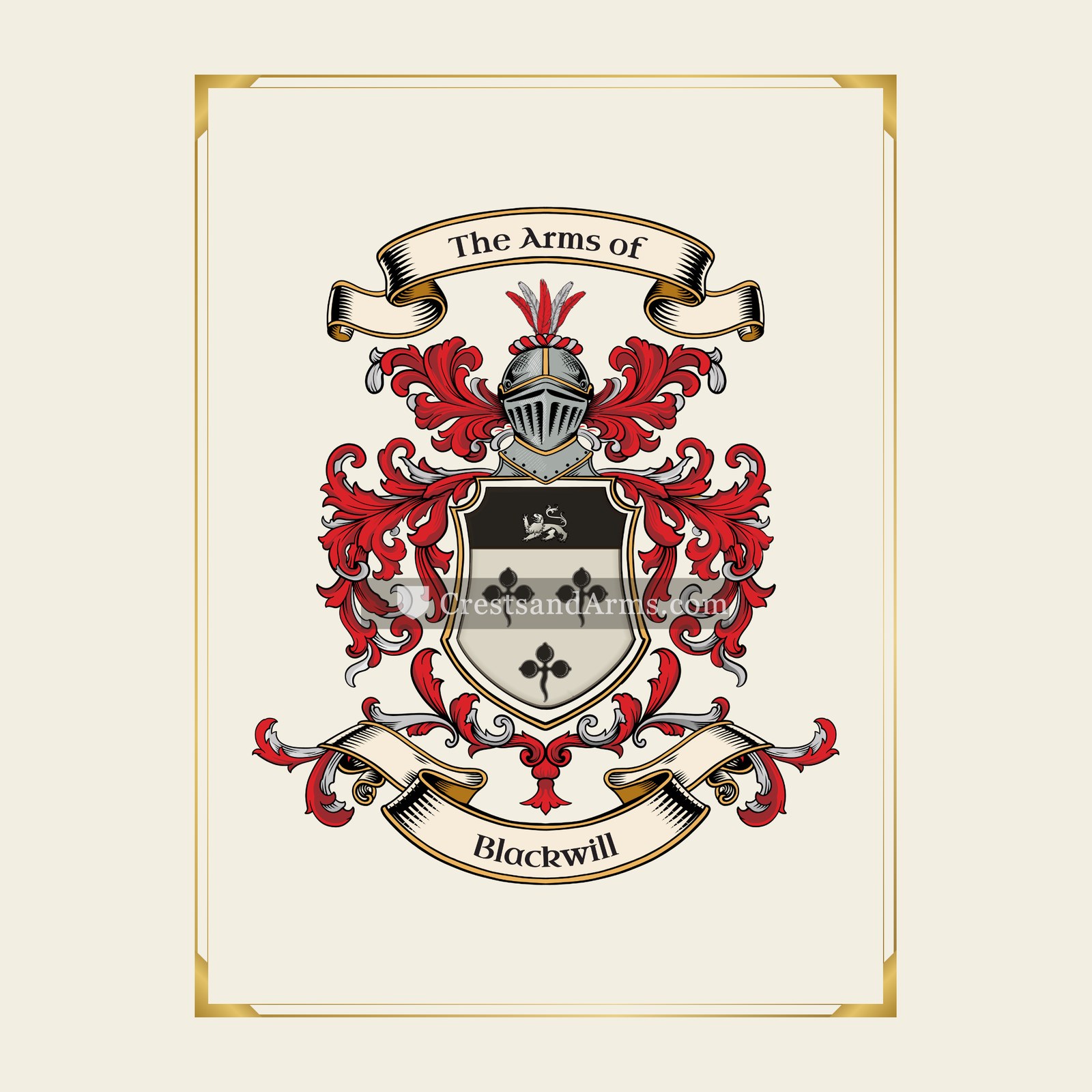 With gold border