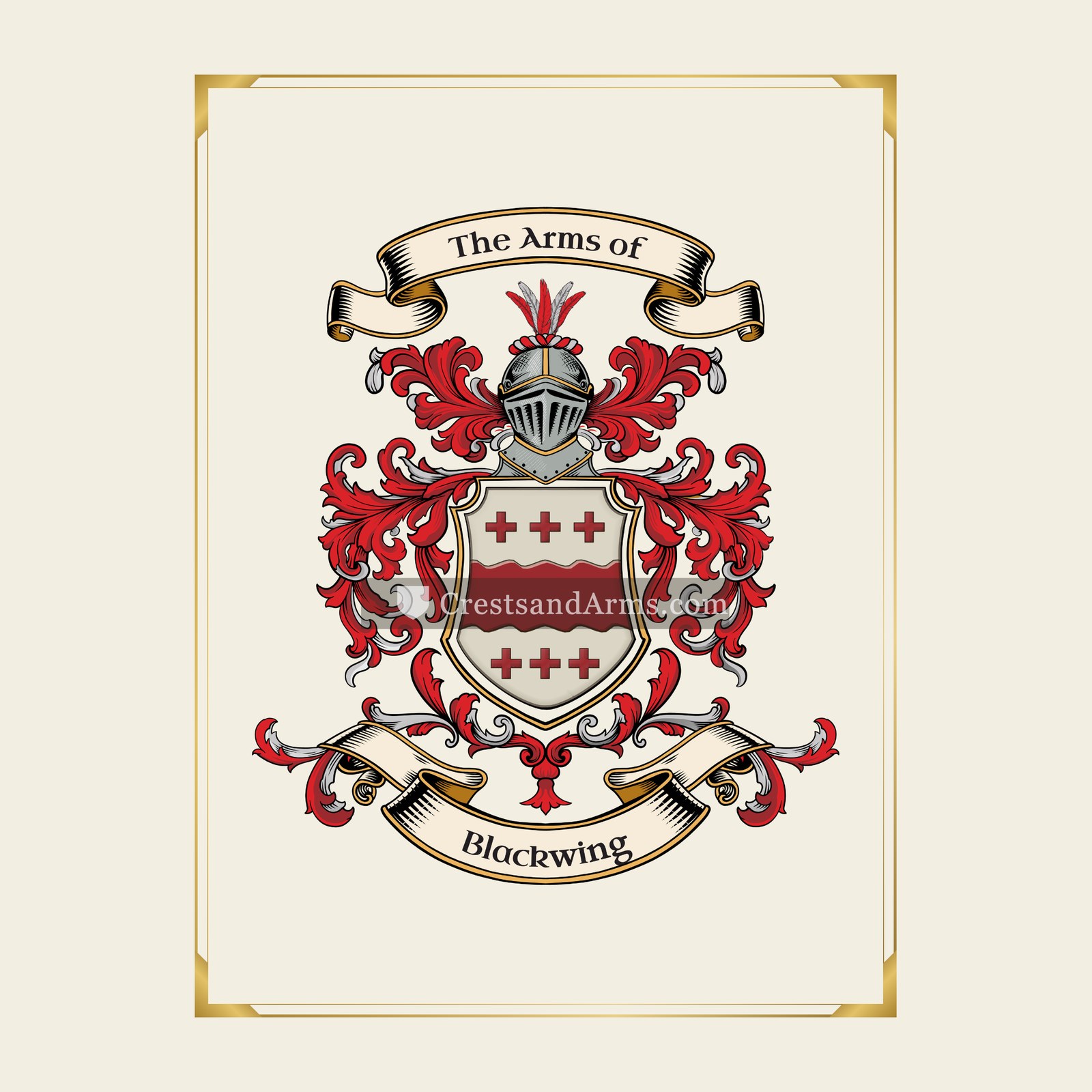With gold border