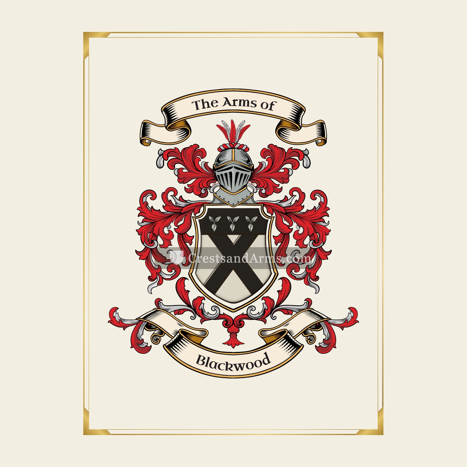With gold border