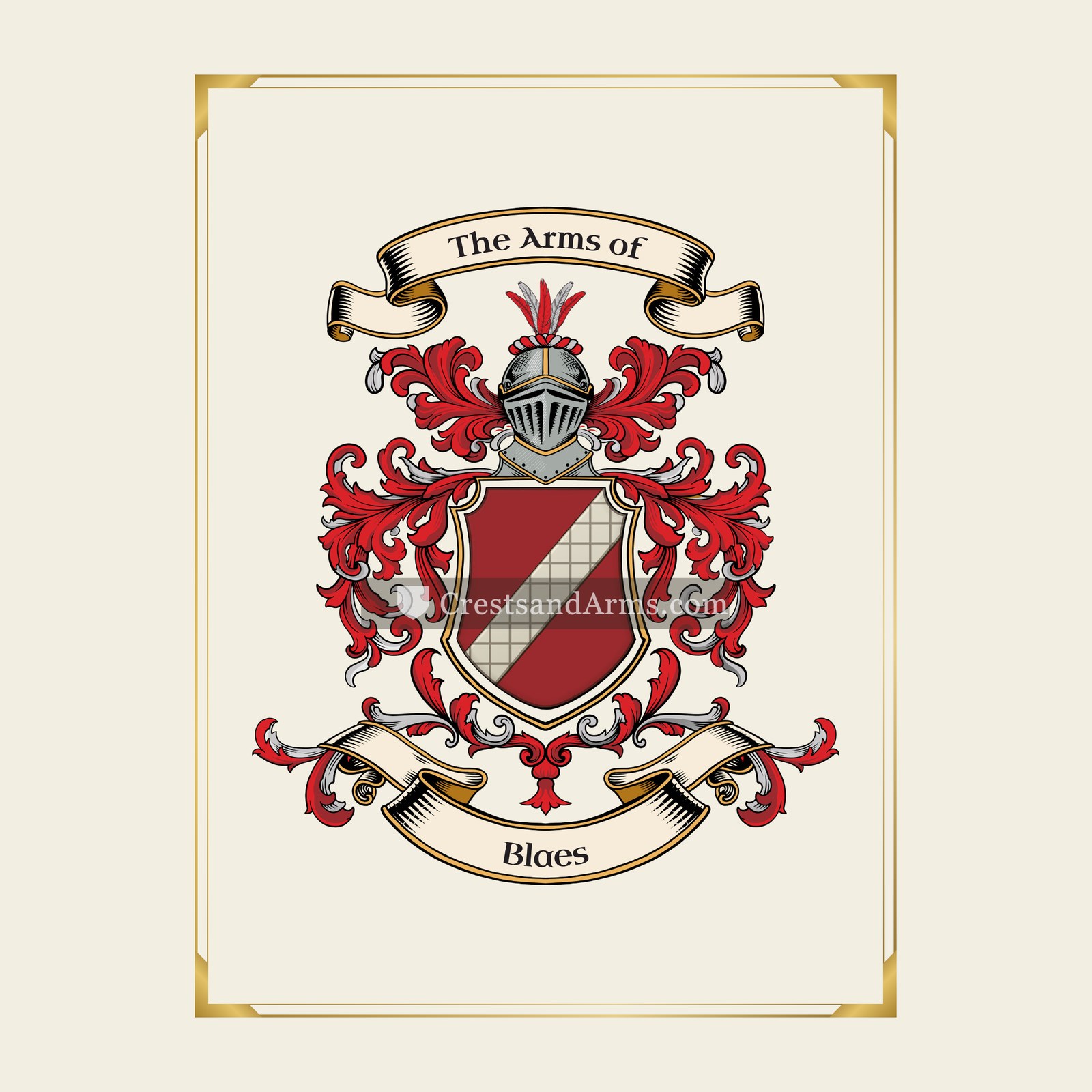 With gold border