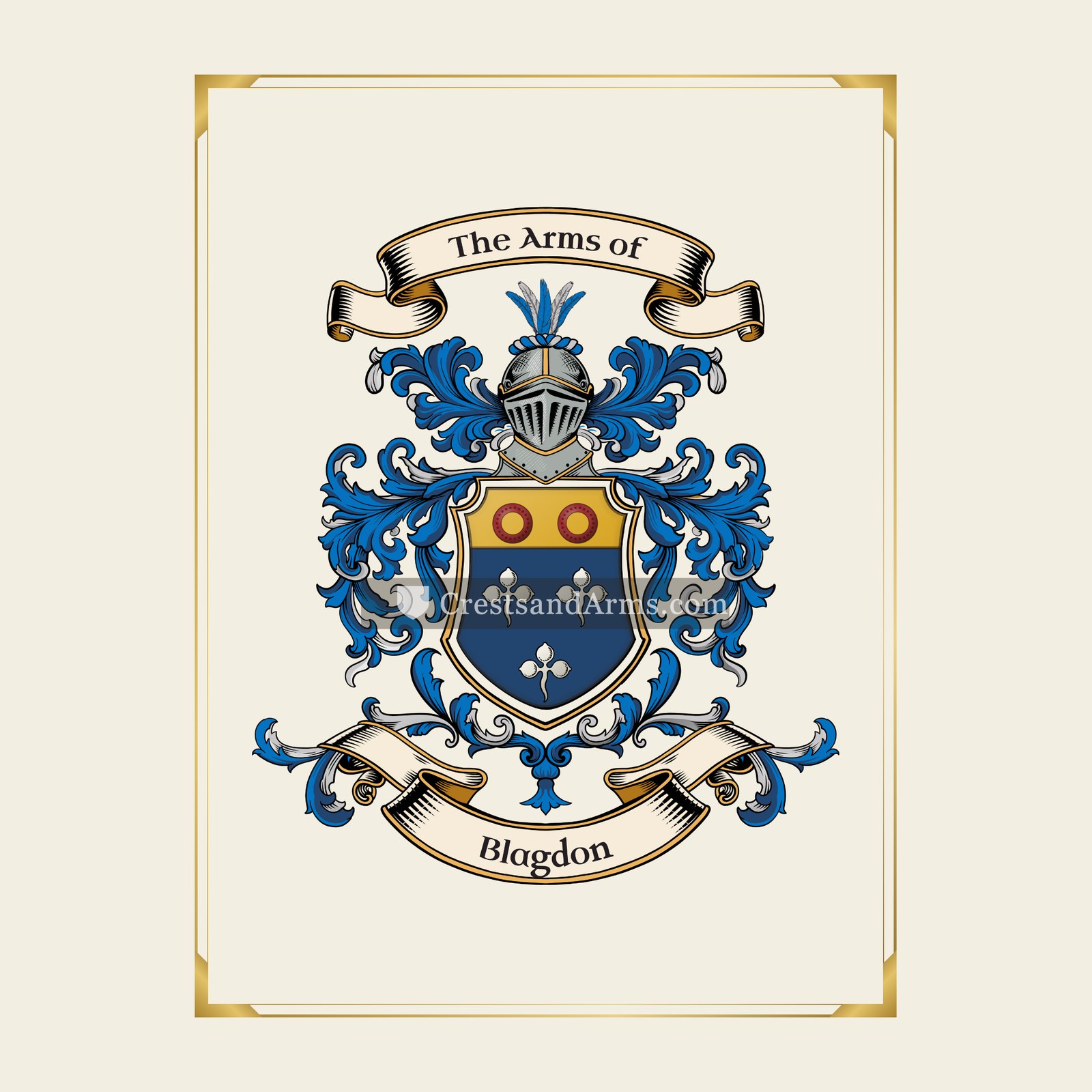 With gold border