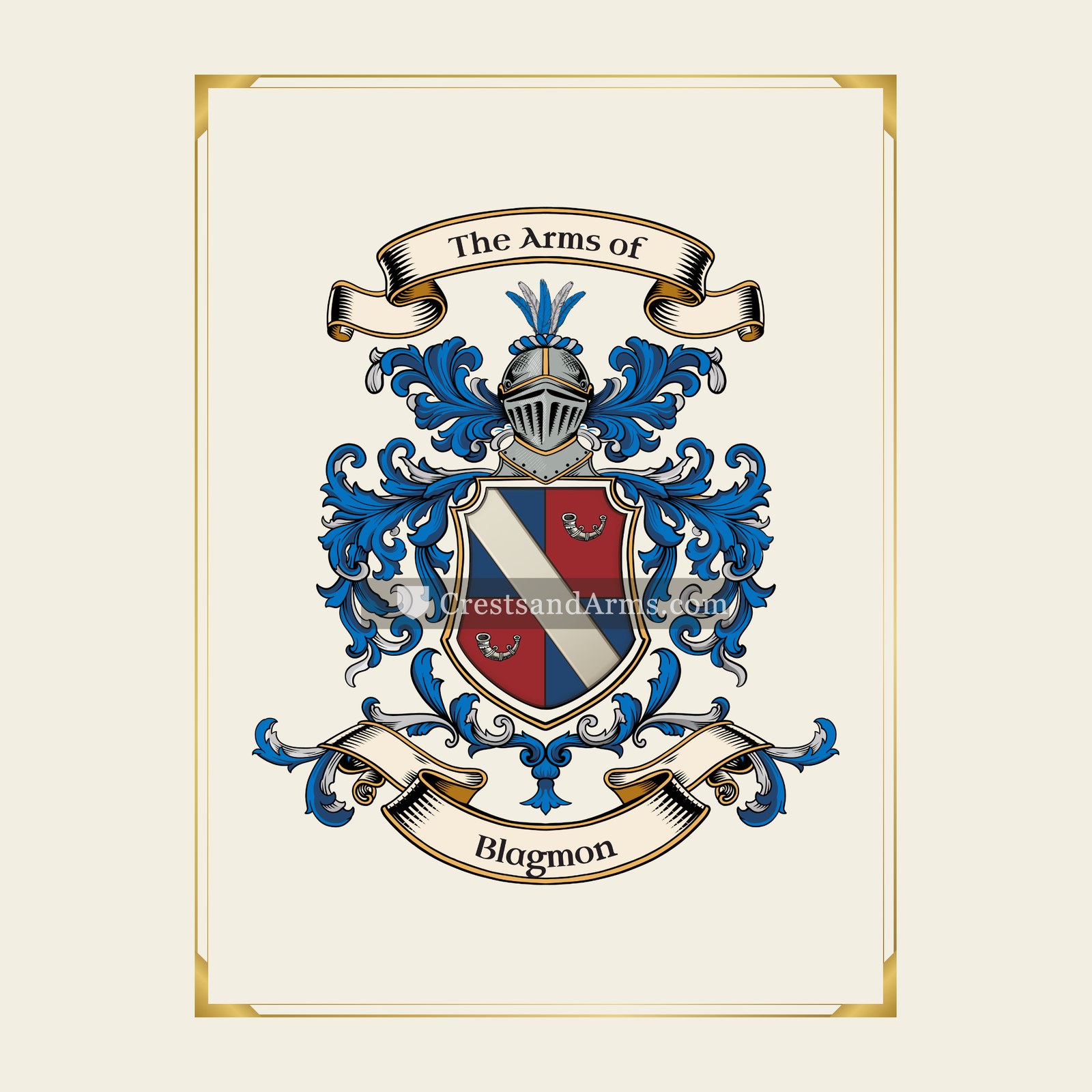 With gold border