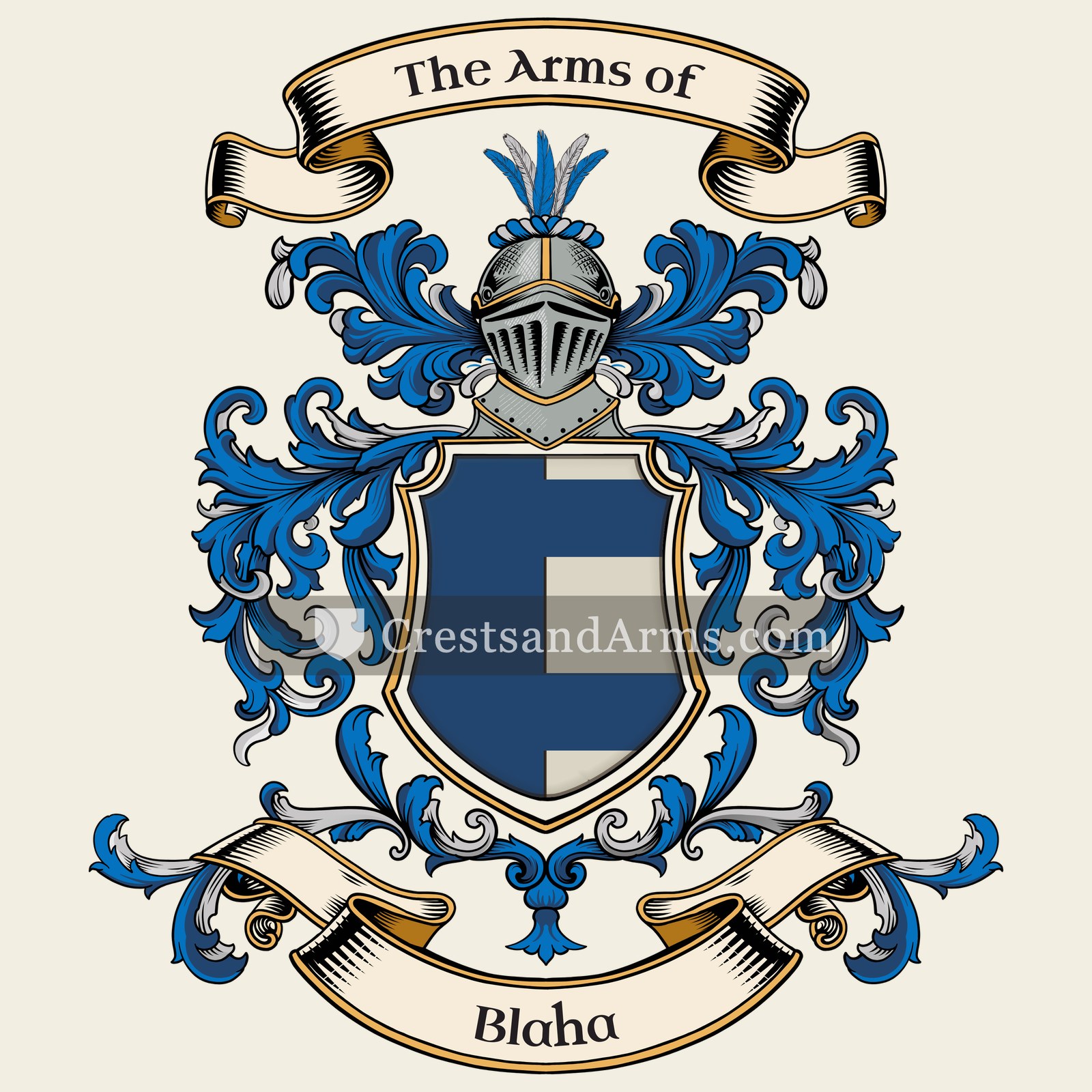 The Blaha coat of arms, drawn from the recorded blazon