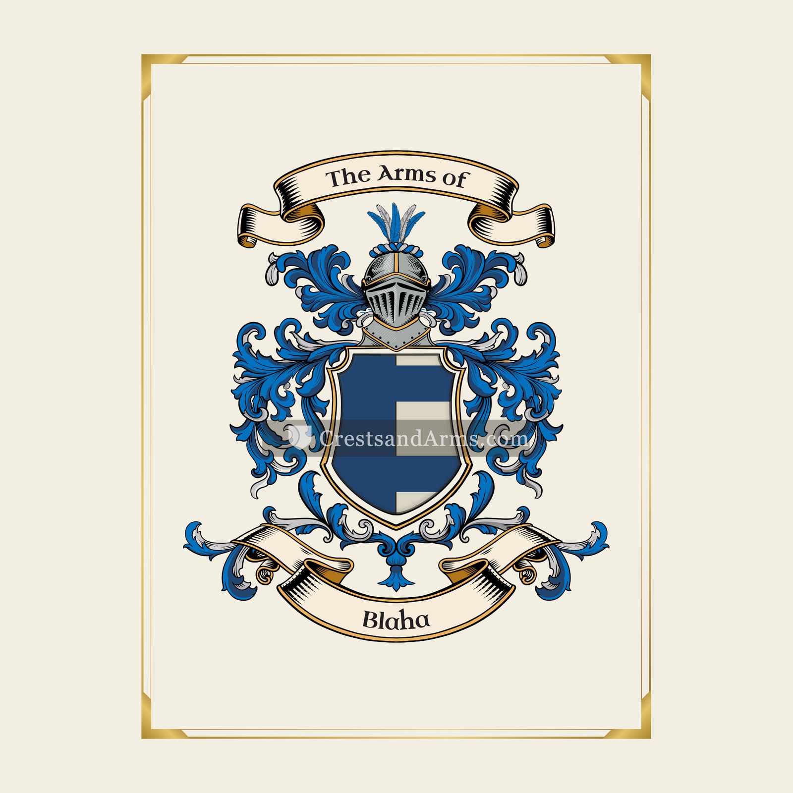 With gold border
