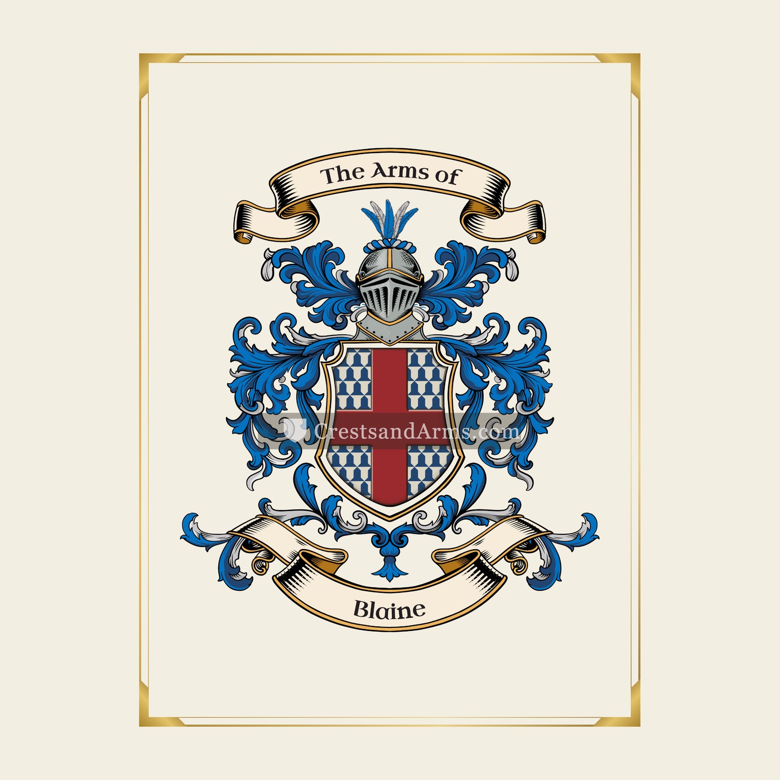 With gold border