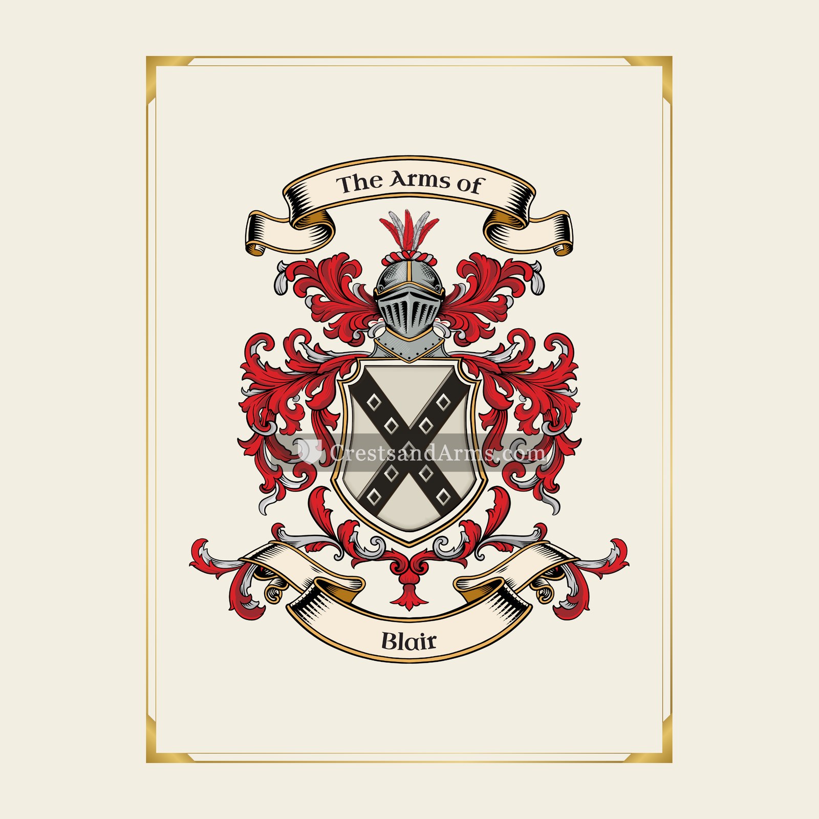 With gold border