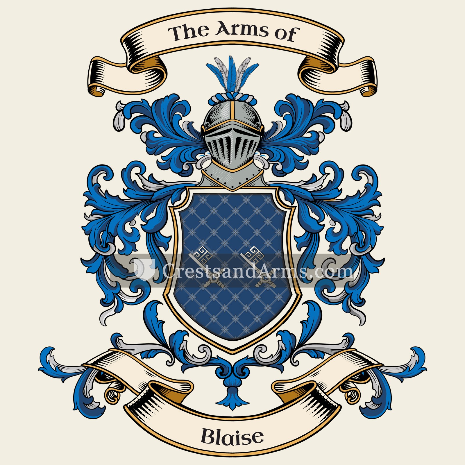 The Blaise coat of arms, drawn from the recorded blazon