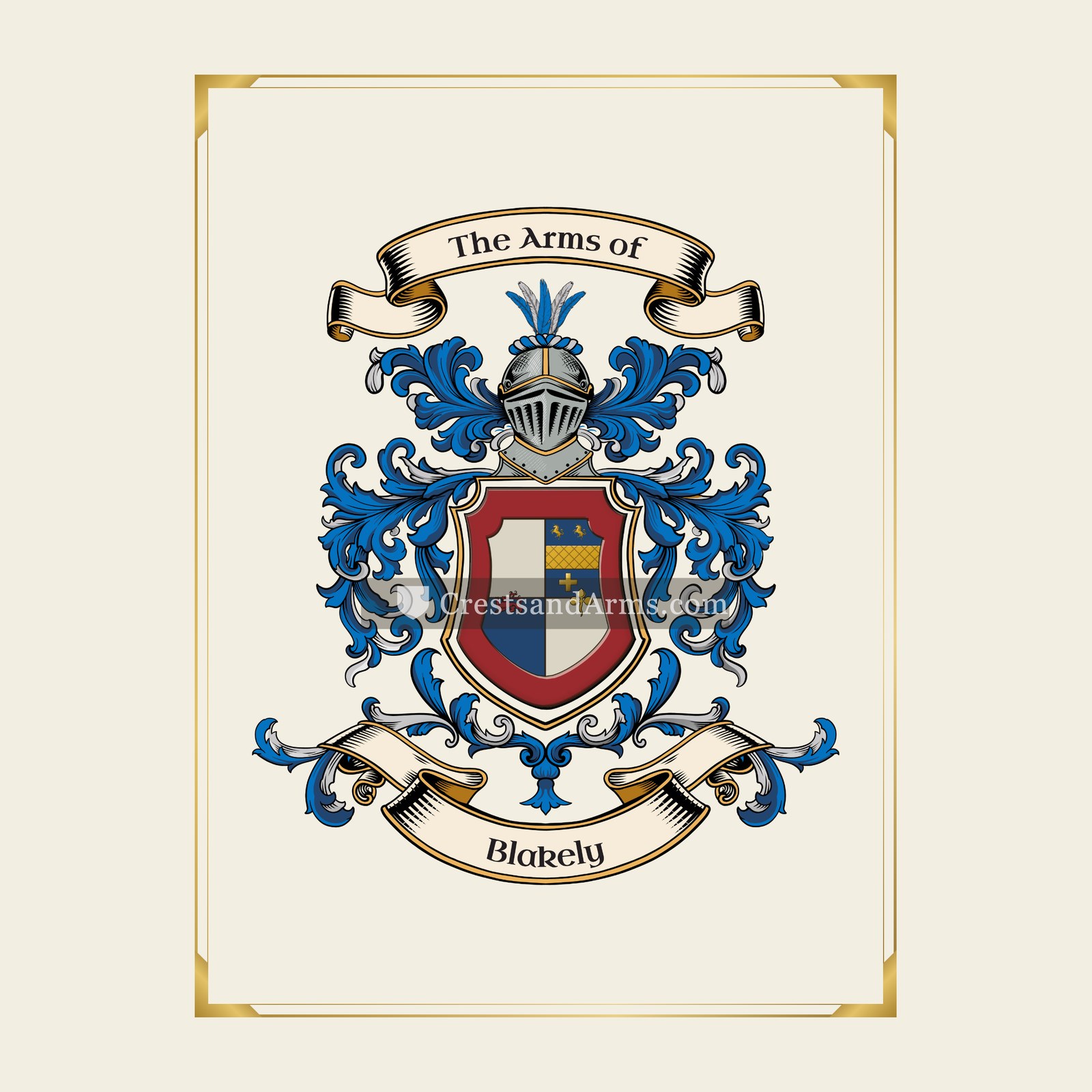 With gold border