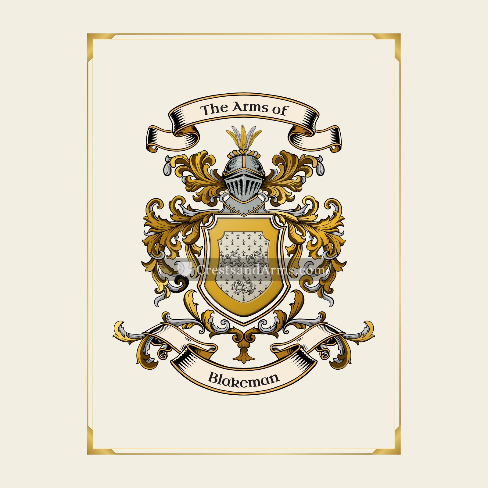 With gold border