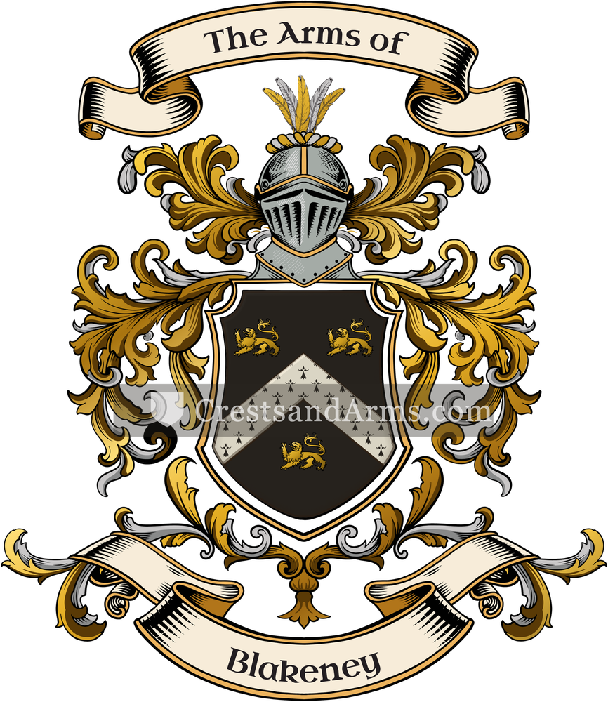 The Blakeney coat of arms, drawn from the recorded blazon