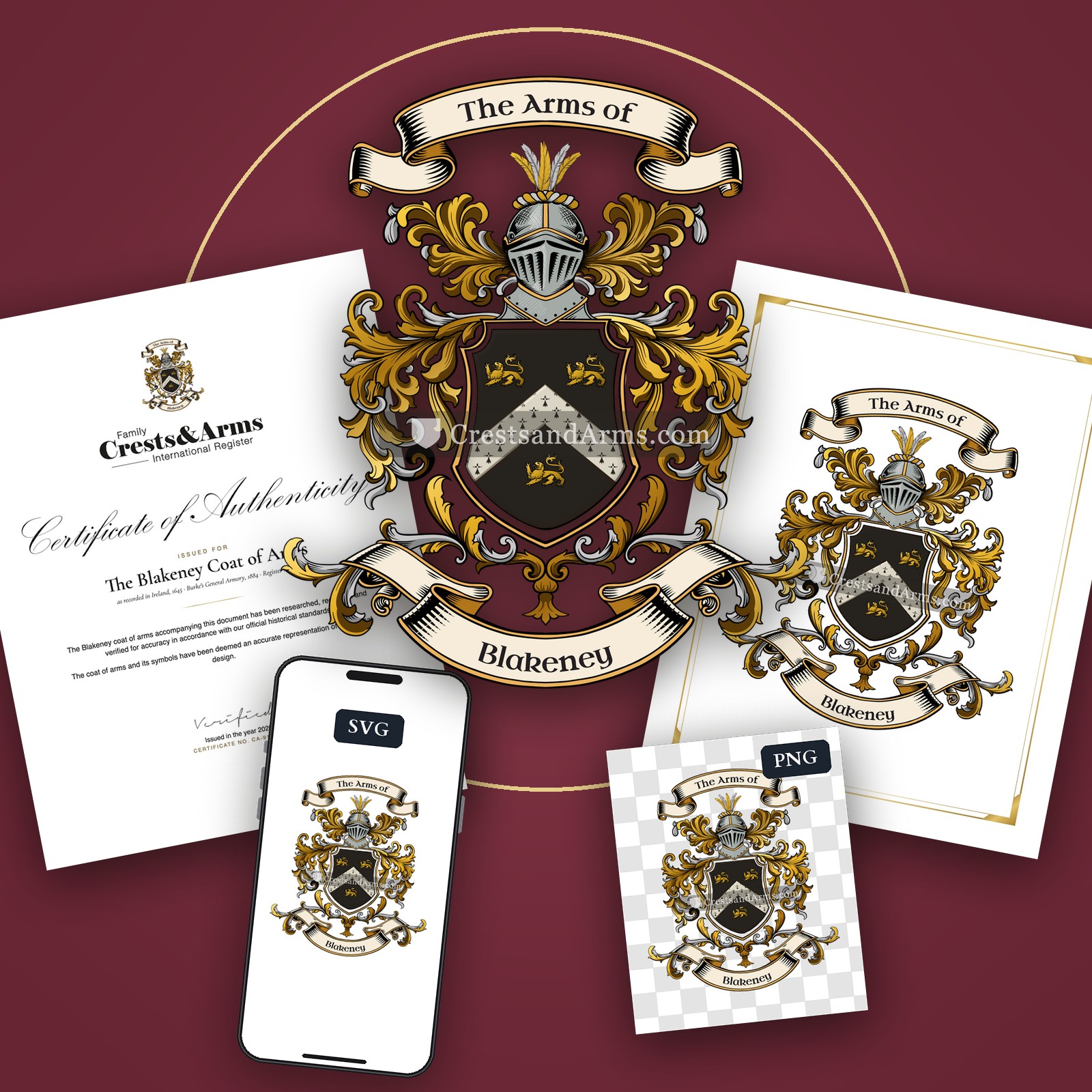 The Blakeney arms on the coat of arms — digital pack
