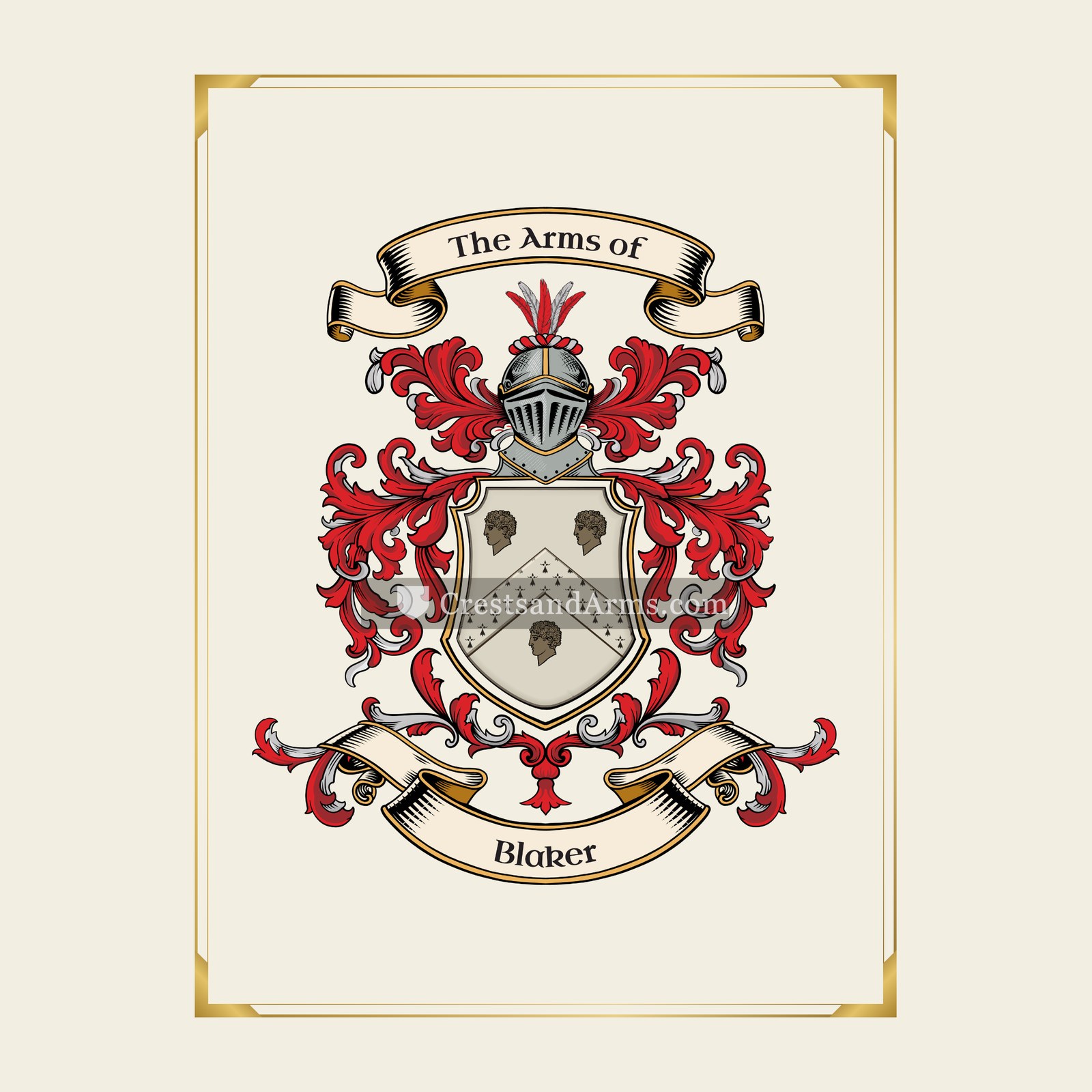 With gold border