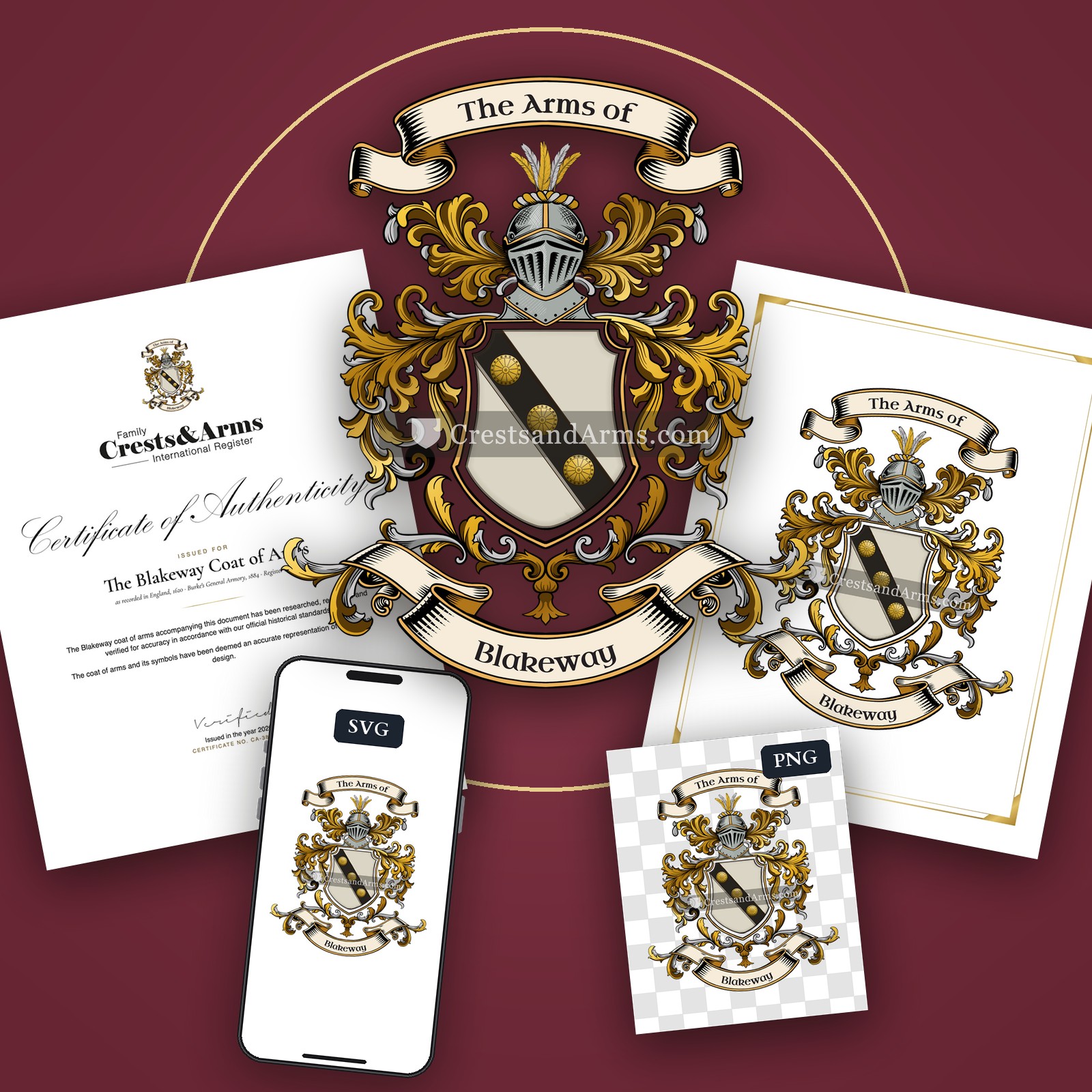 The Blakeway arms on the coat of arms — digital pack