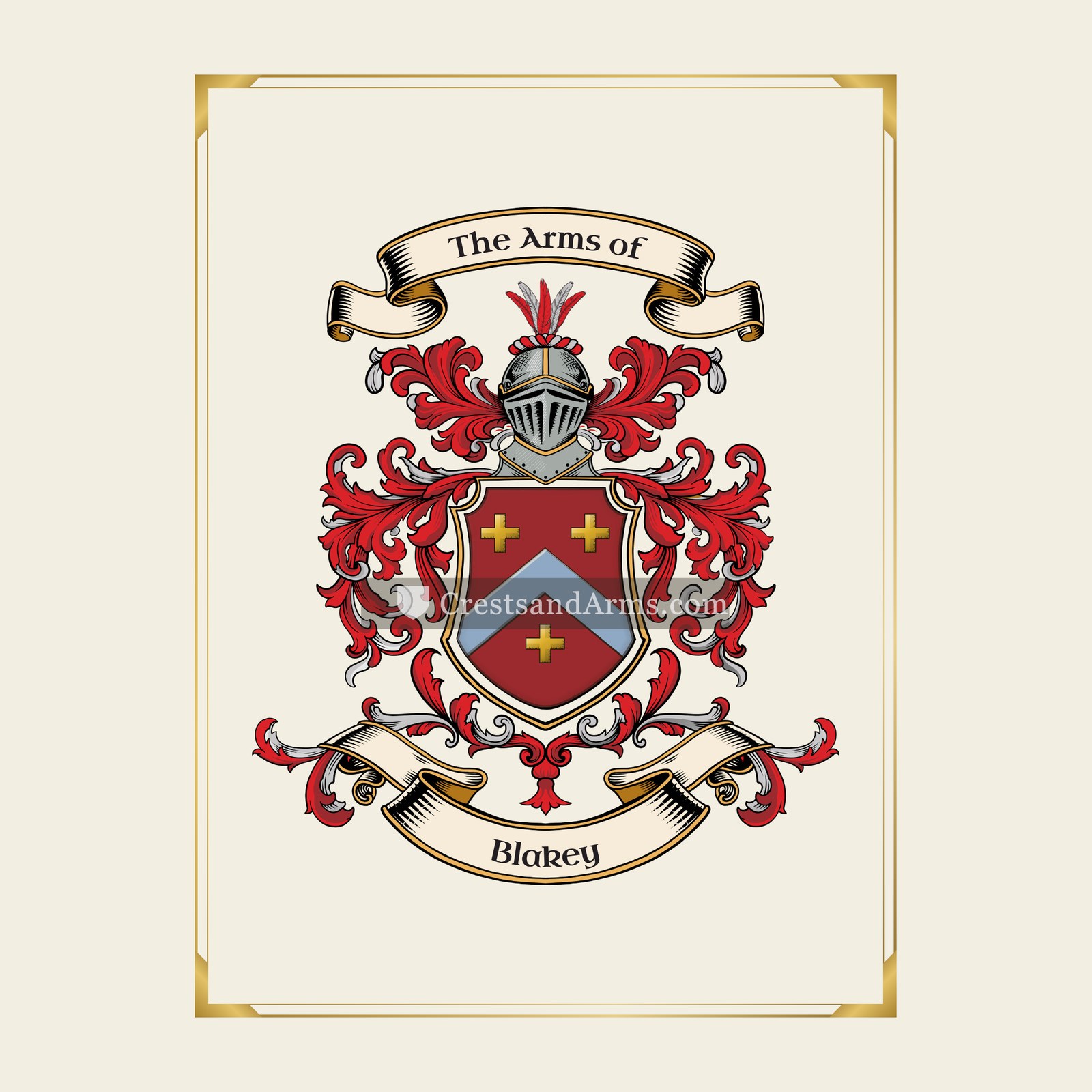 With gold border