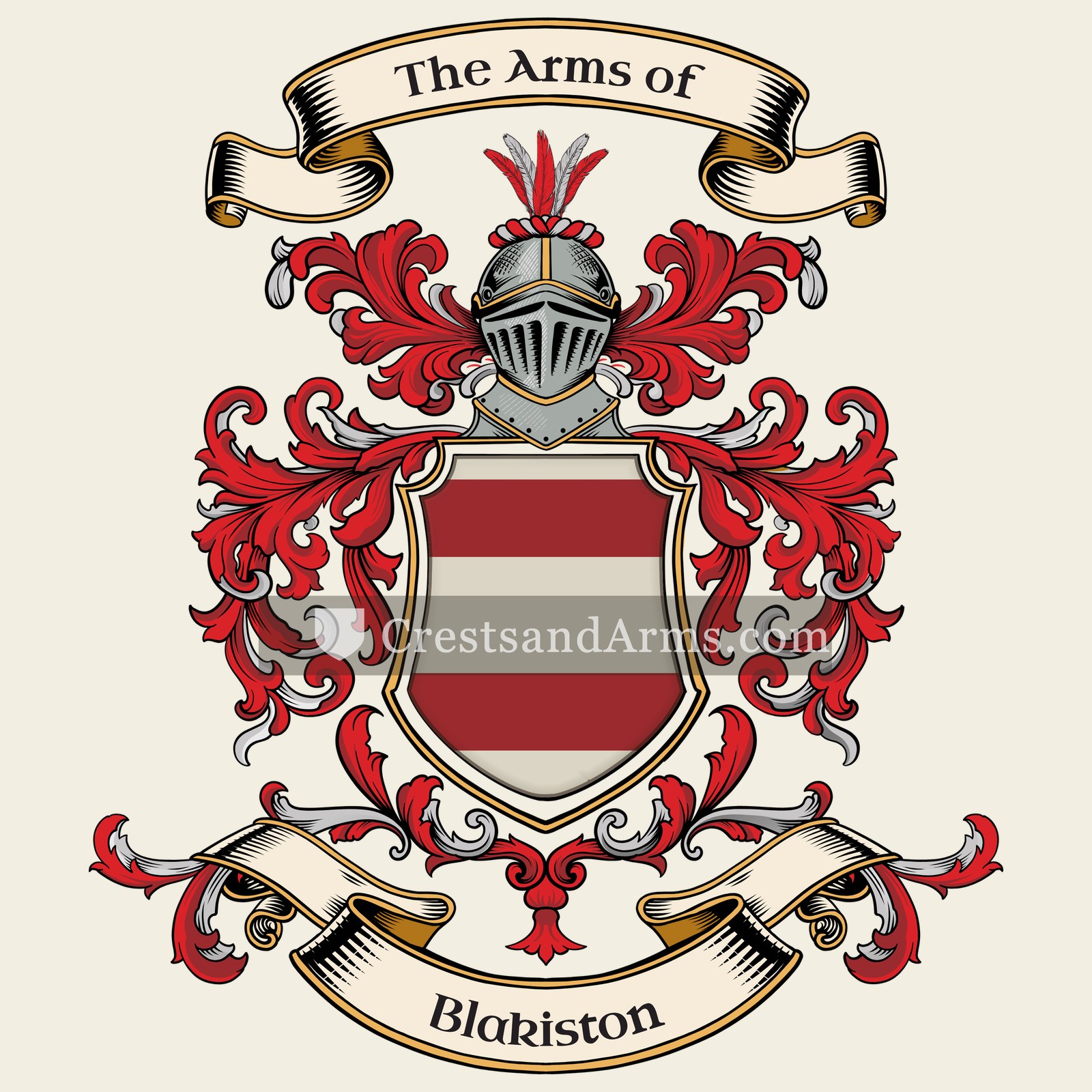 The Blakiston coat of arms, drawn from the recorded blazon