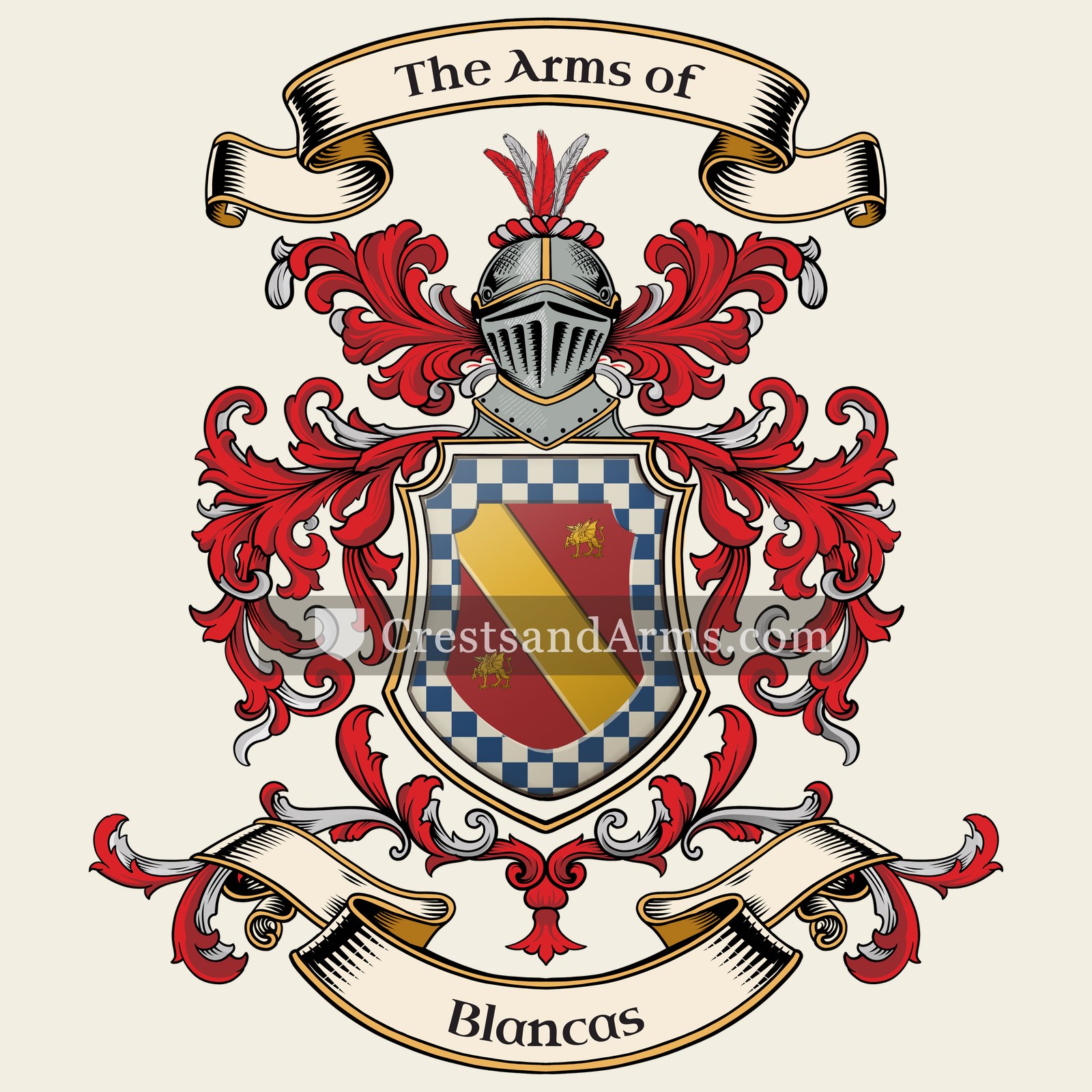 The Blancas coat of arms, drawn from the recorded blazon