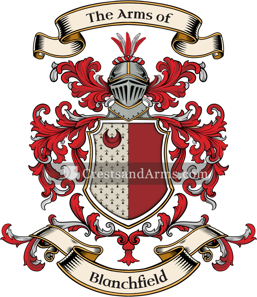 The Blanchfield coat of arms, drawn from the recorded blazon
