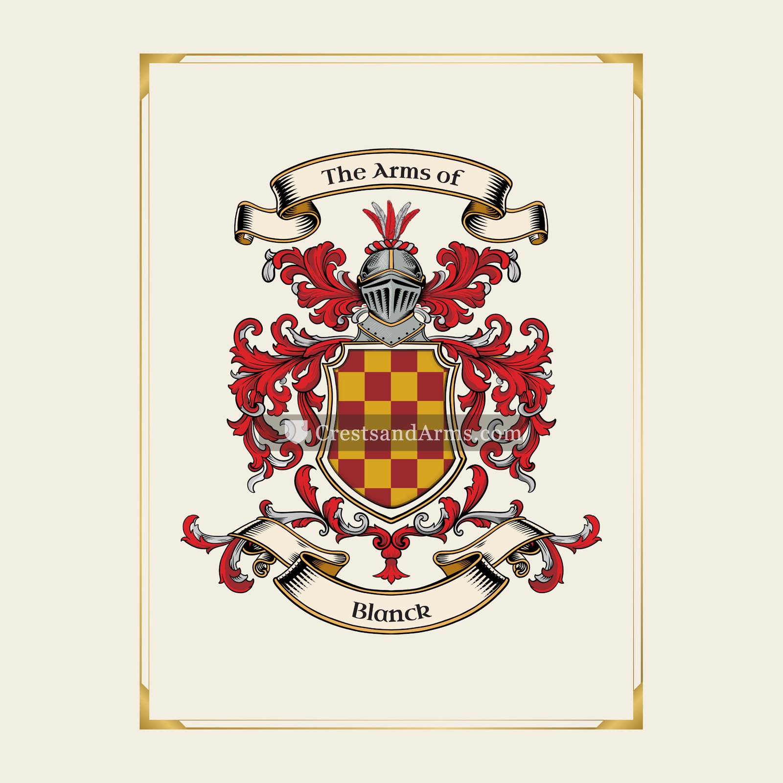 With gold border