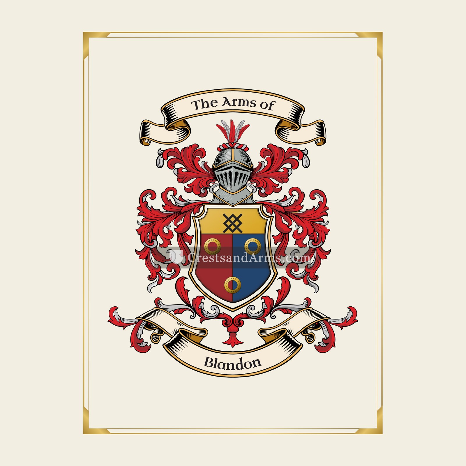 With gold border