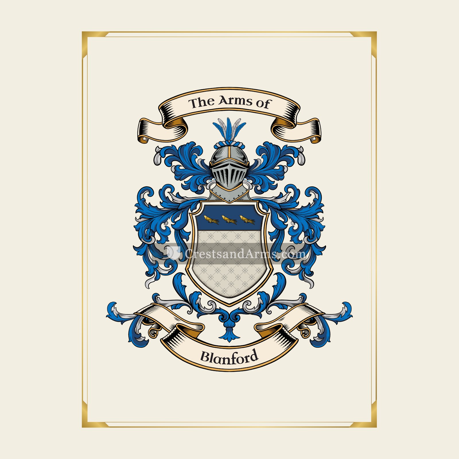 With gold border